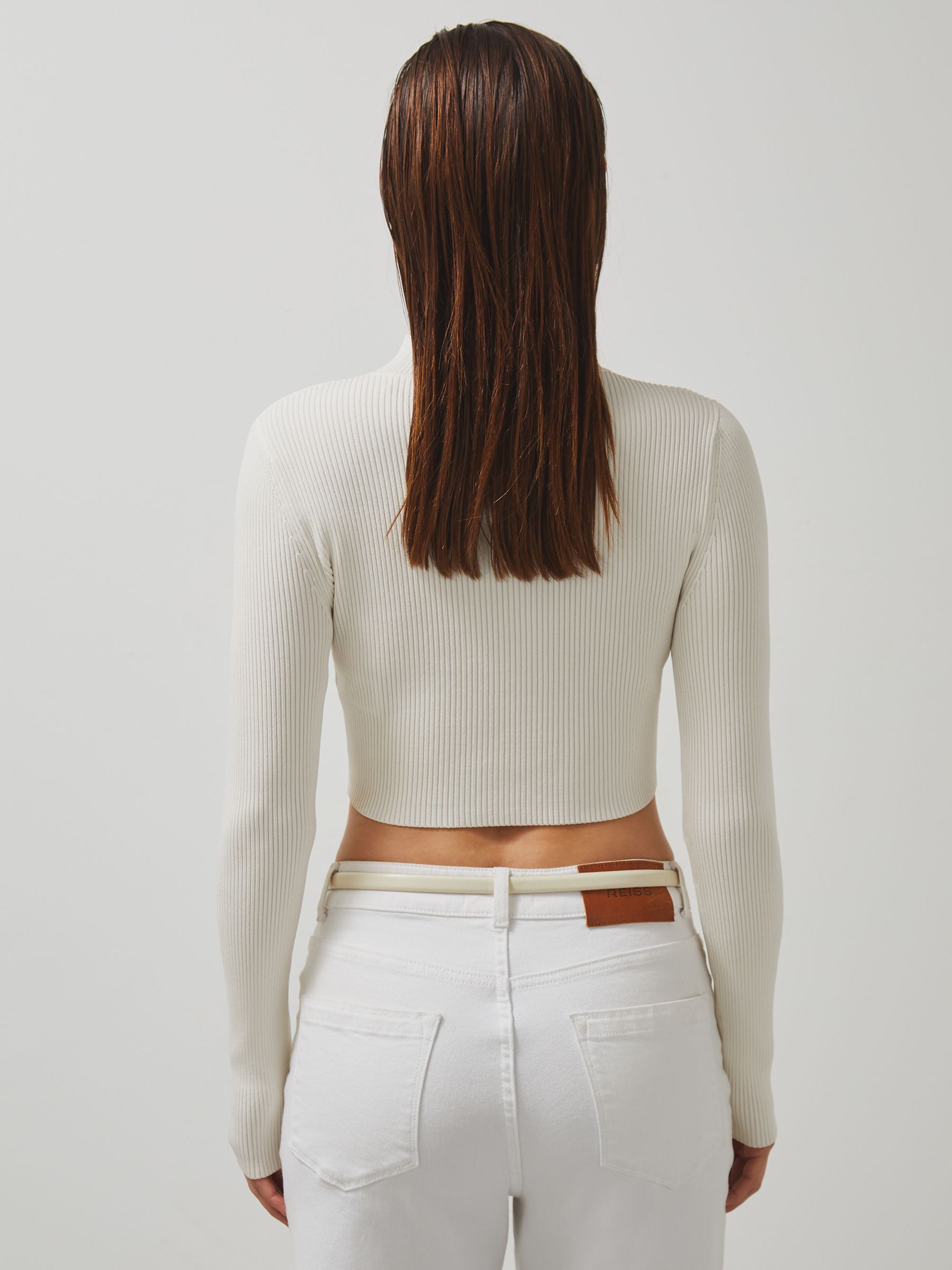 McLaren F1 Team Cut-Out Knit Crop Top in White