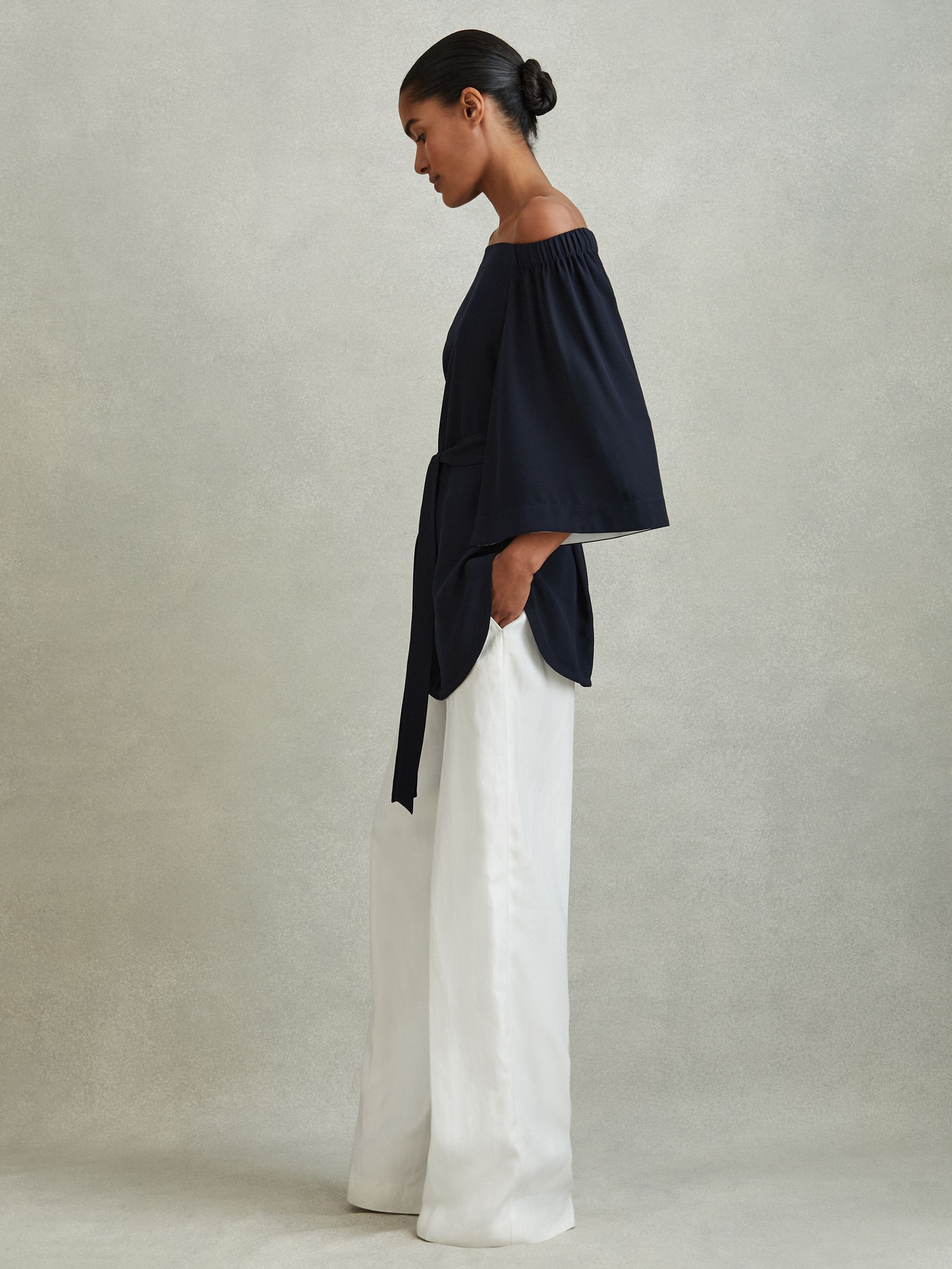 Off-The-Shoulder Tunic in Navy