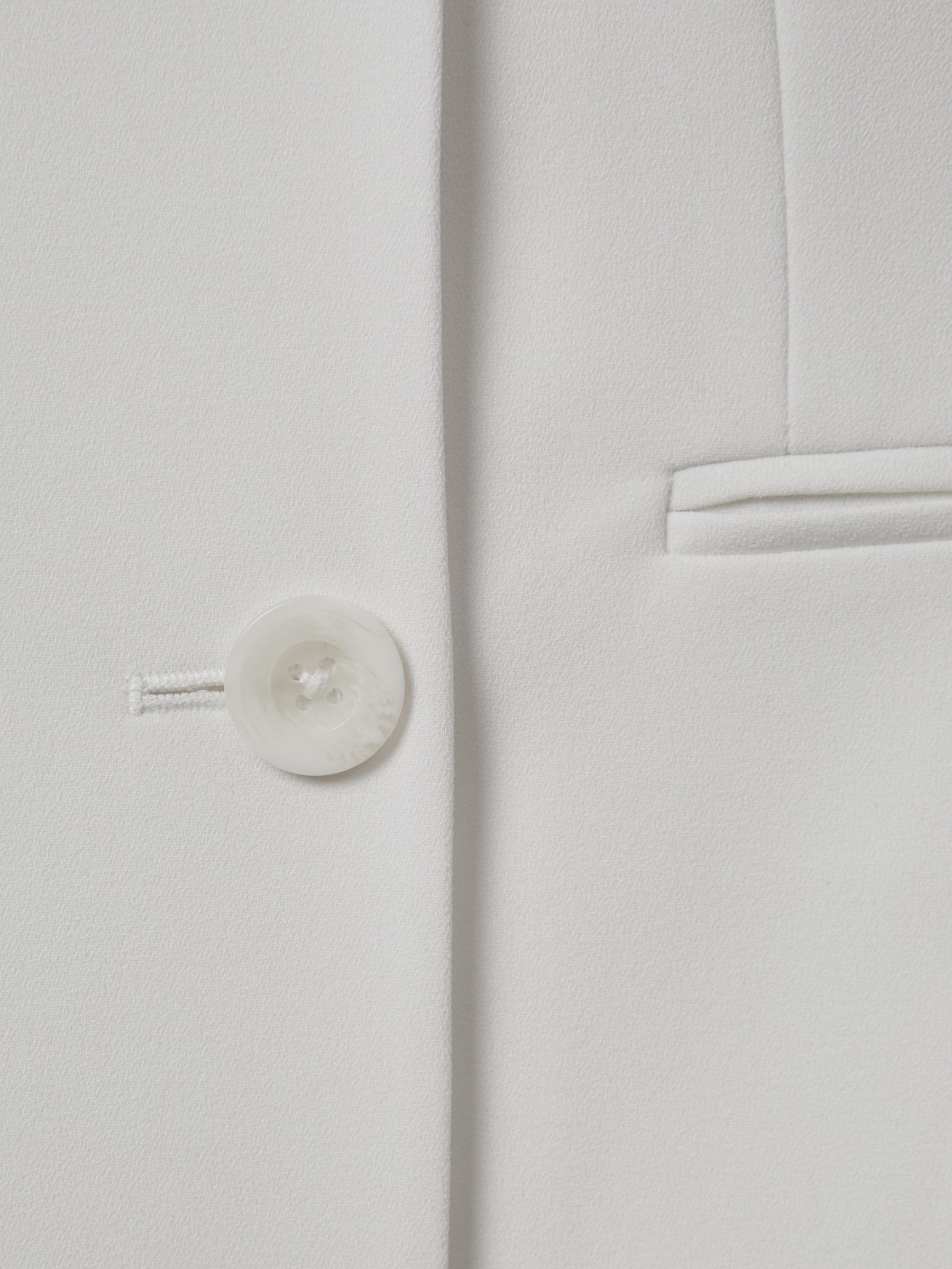 Florere Collarless Double Breasted Blazer in Ivory