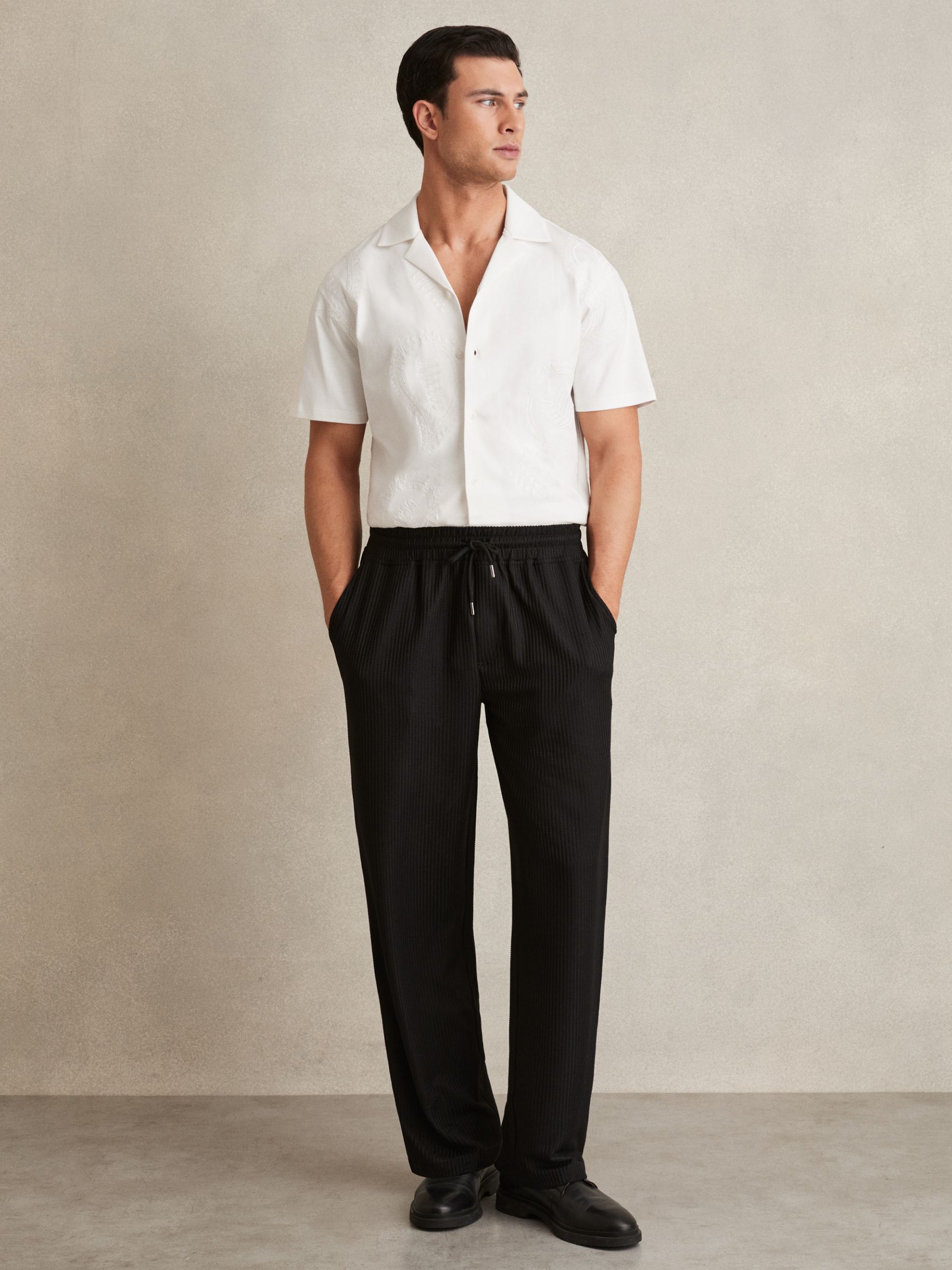 Cotton Paisley-Embroidered Shirt in White