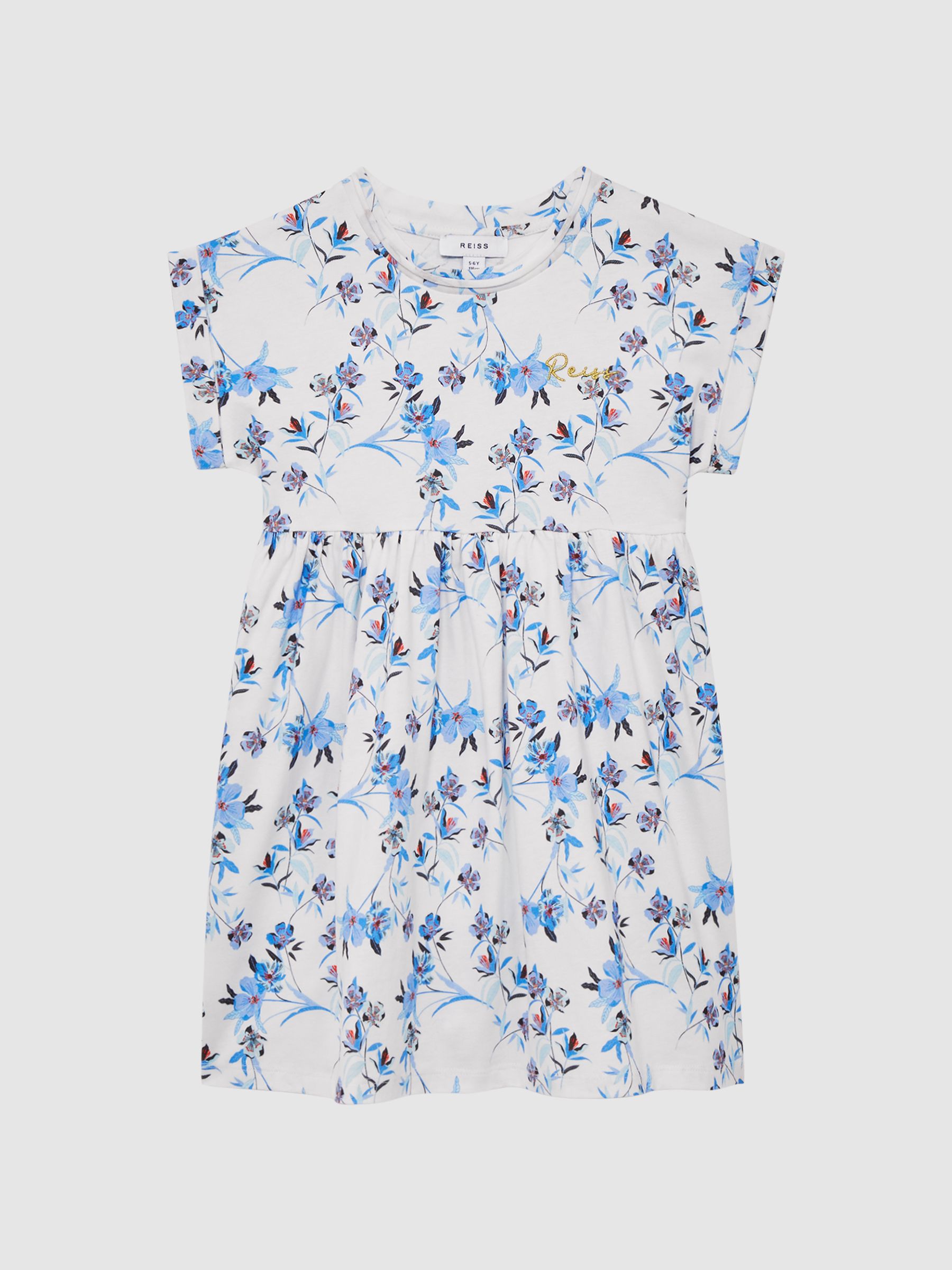 4-9 yrs Floral Print Jersey Dress in Blue Print