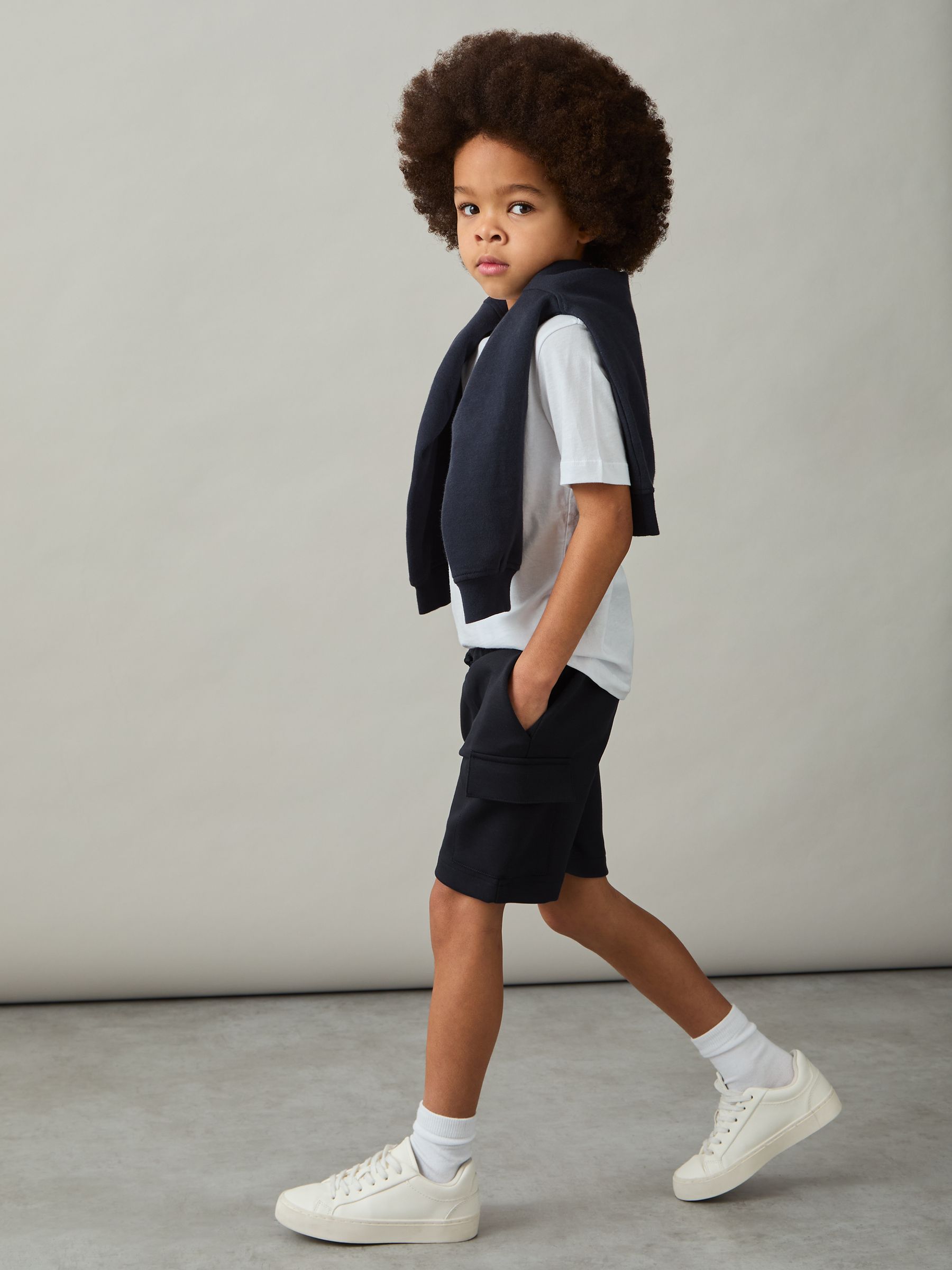 3-9 yrs Interlock-Jersey Cargo Shorts in Navy