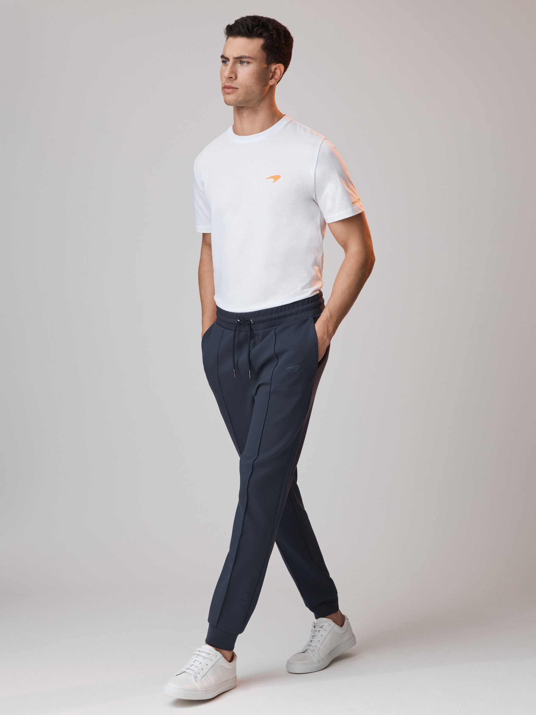 McLaren F1 Interlock Jersey Drawstring Joggers in Airforce Blue