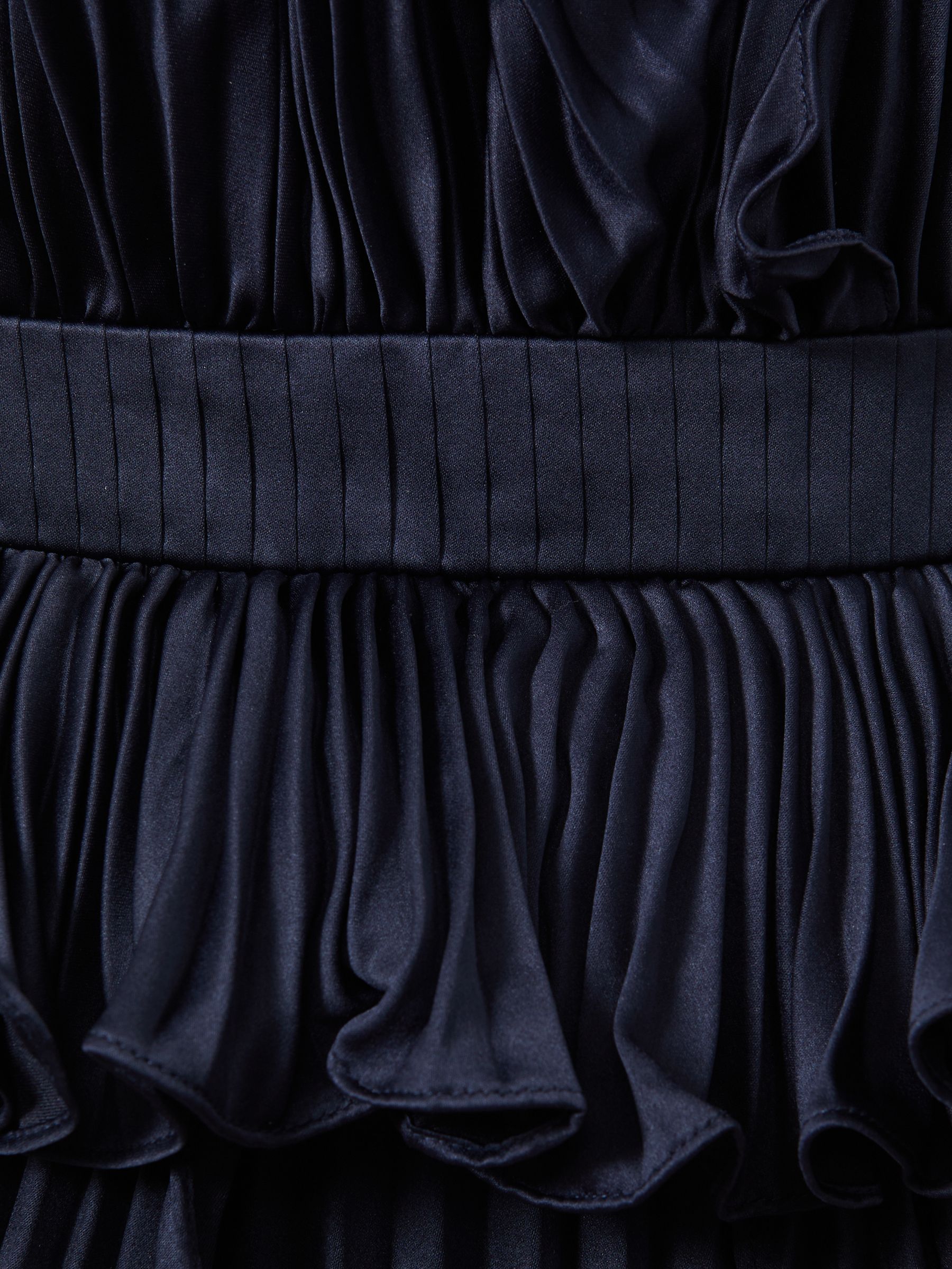 Amur Strapless Ruffle Mini Dress in Navy