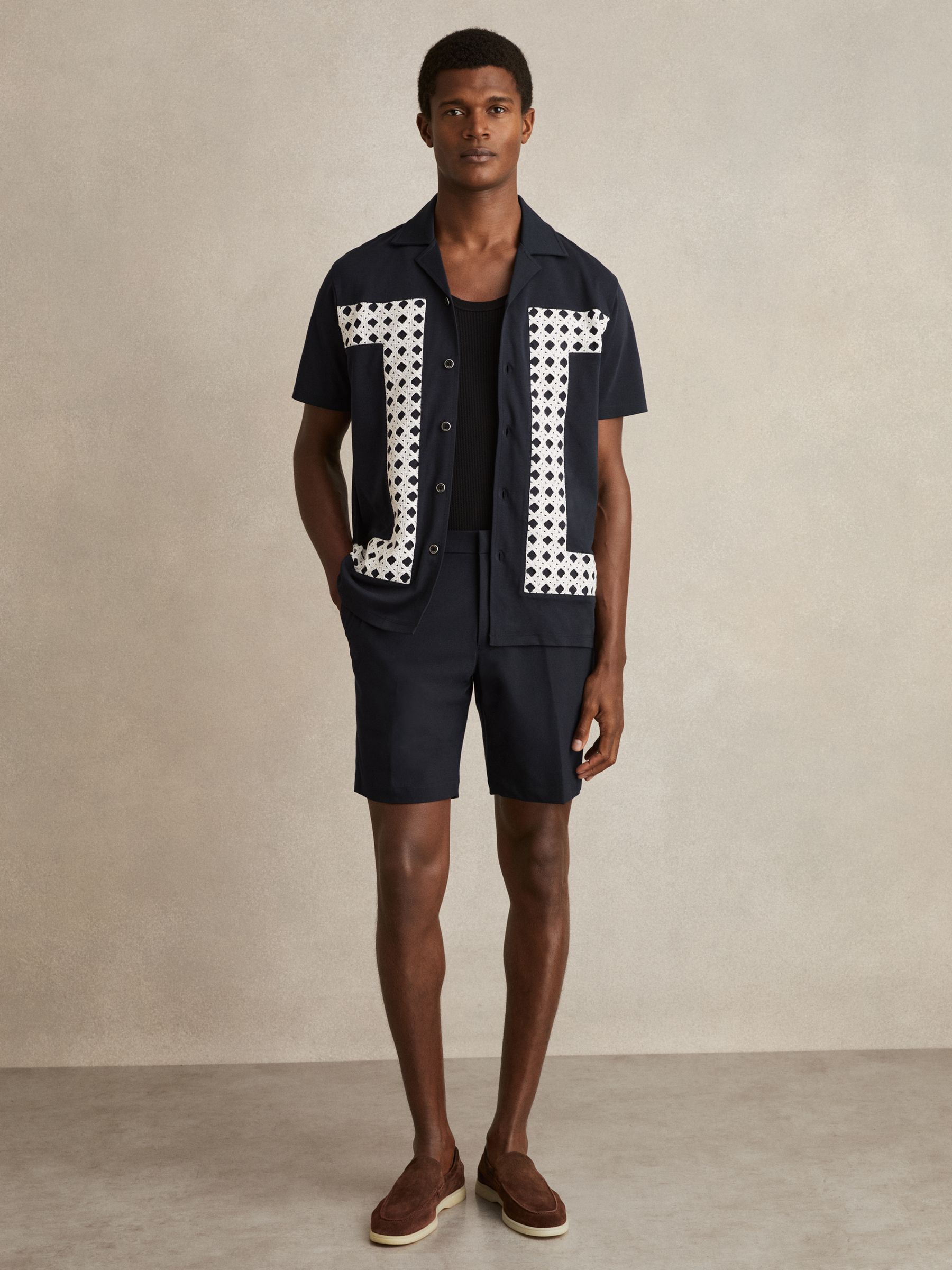 Drawstring Chino Shorts in Navy