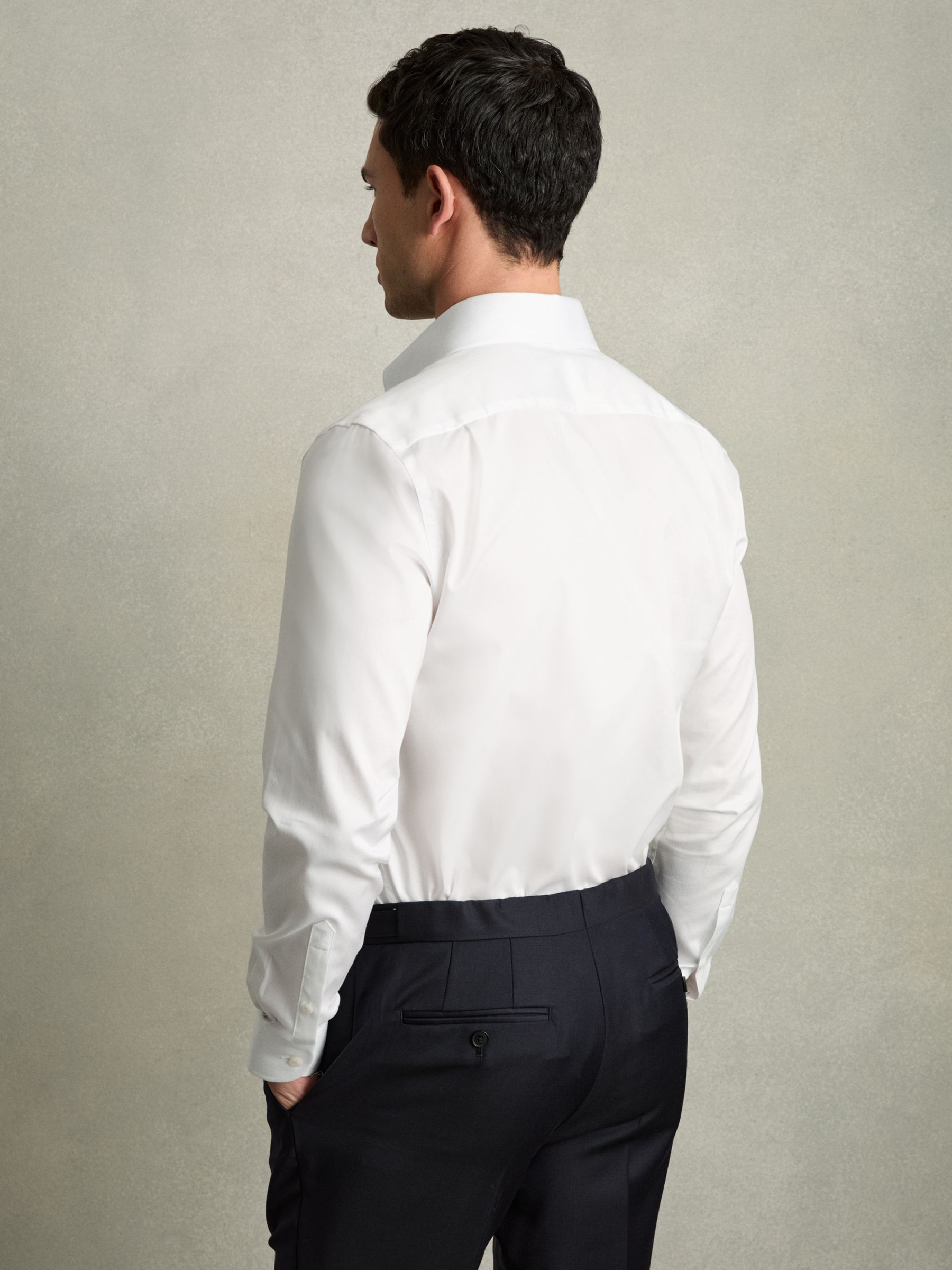 Regular-Fit Cotton Pin-Collar Shirt in White