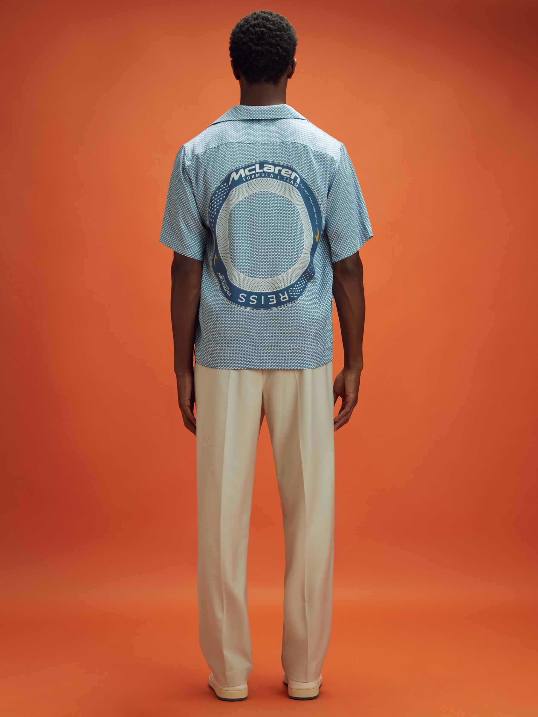 McLaren F1 Cuban Collar Shirt in Airforce Blue