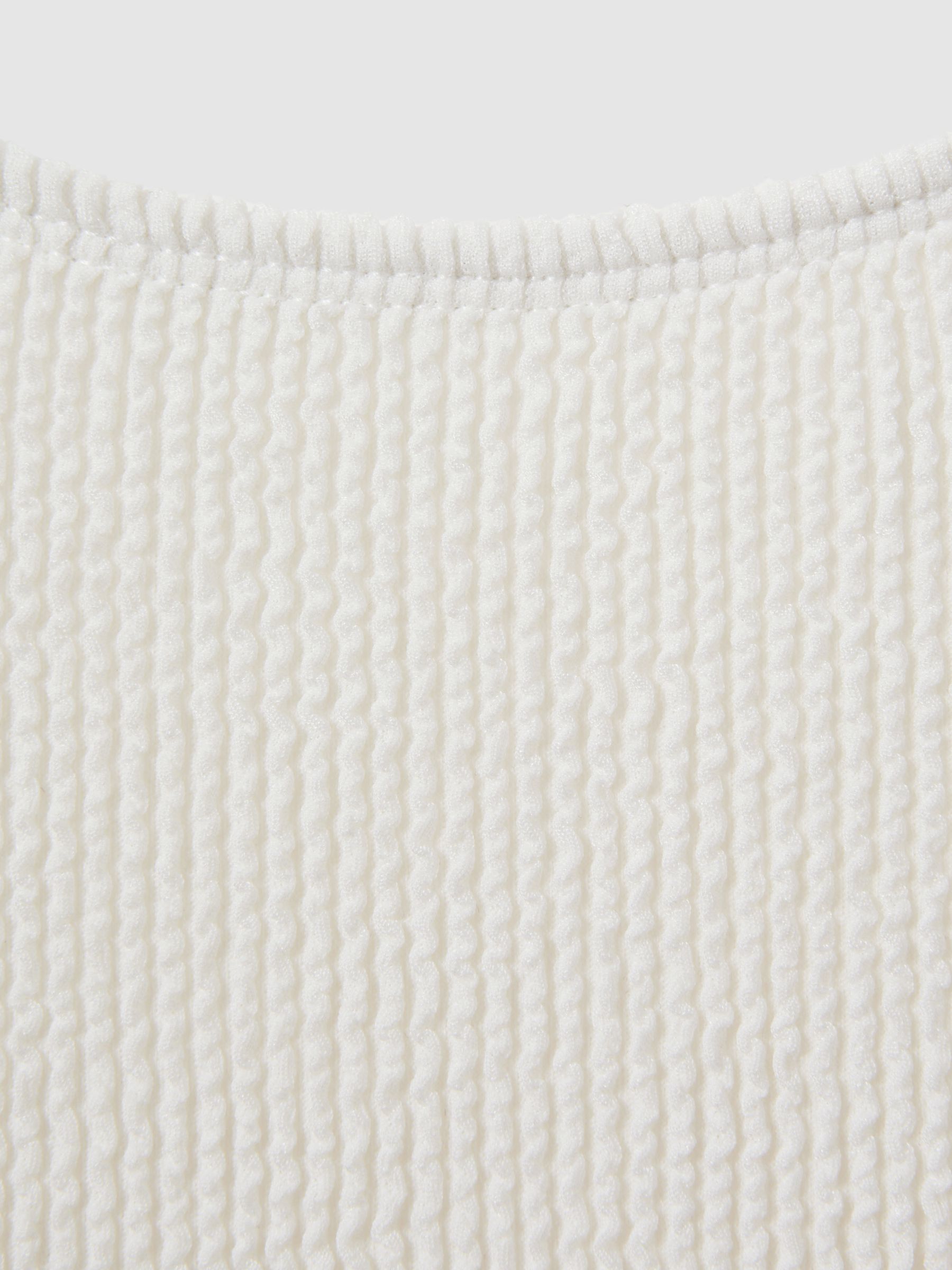 Good American Always Fits Textured Swimsuit in Cloud White