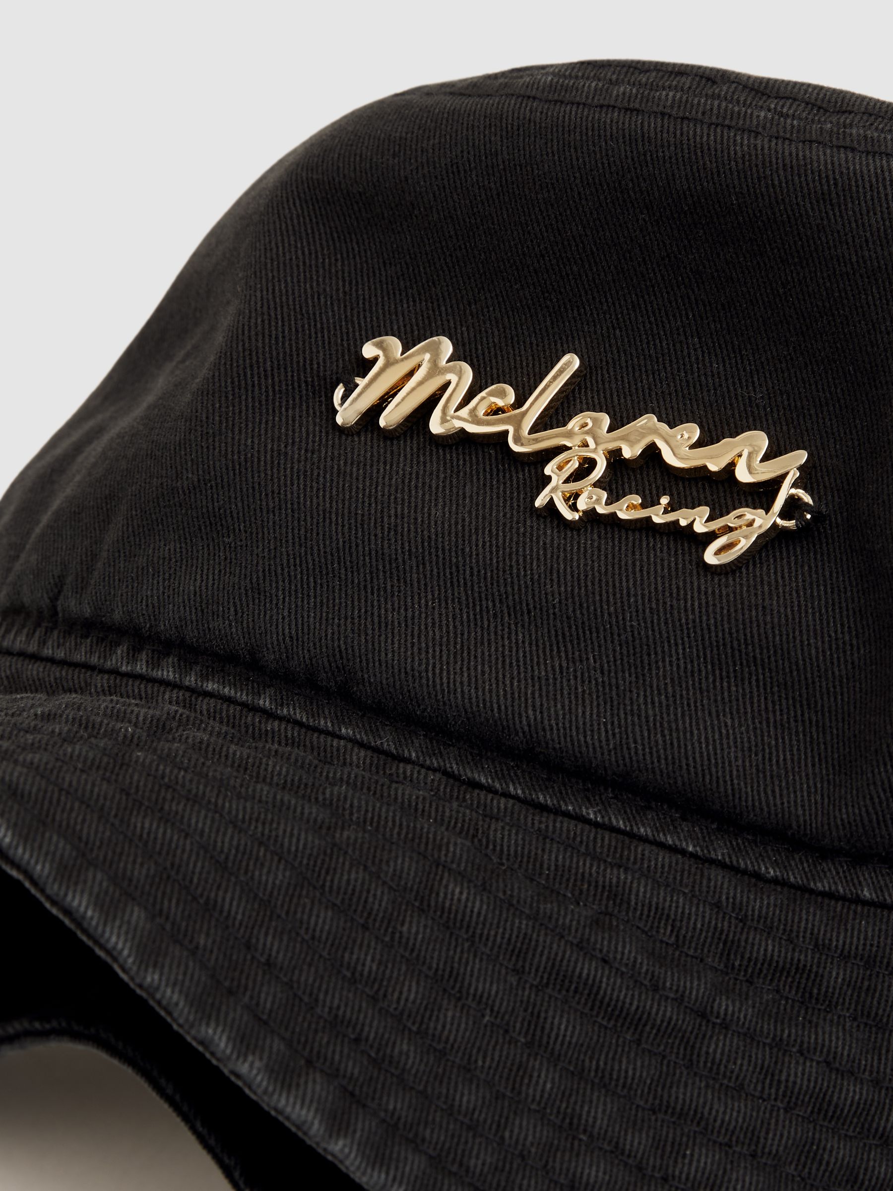 Unisex Fit McLaren Racing Cotton Bucket Hat in Black