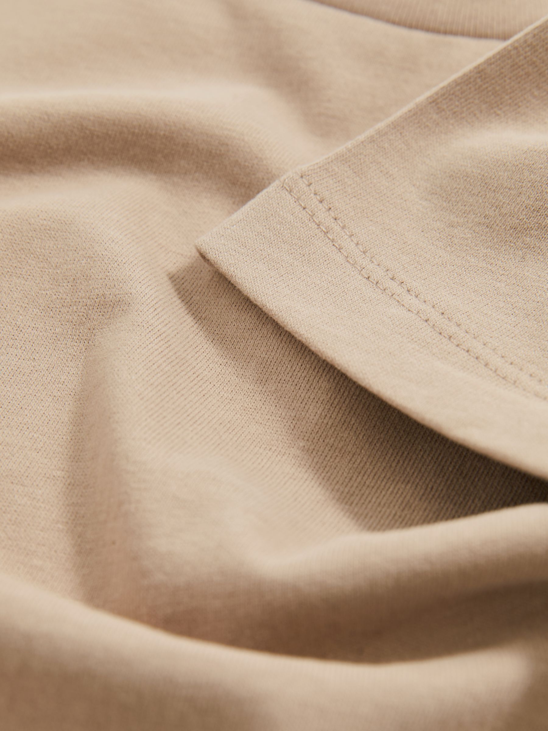 3-9 yrs Cotton Crew-Neck T-Shirt in Stone