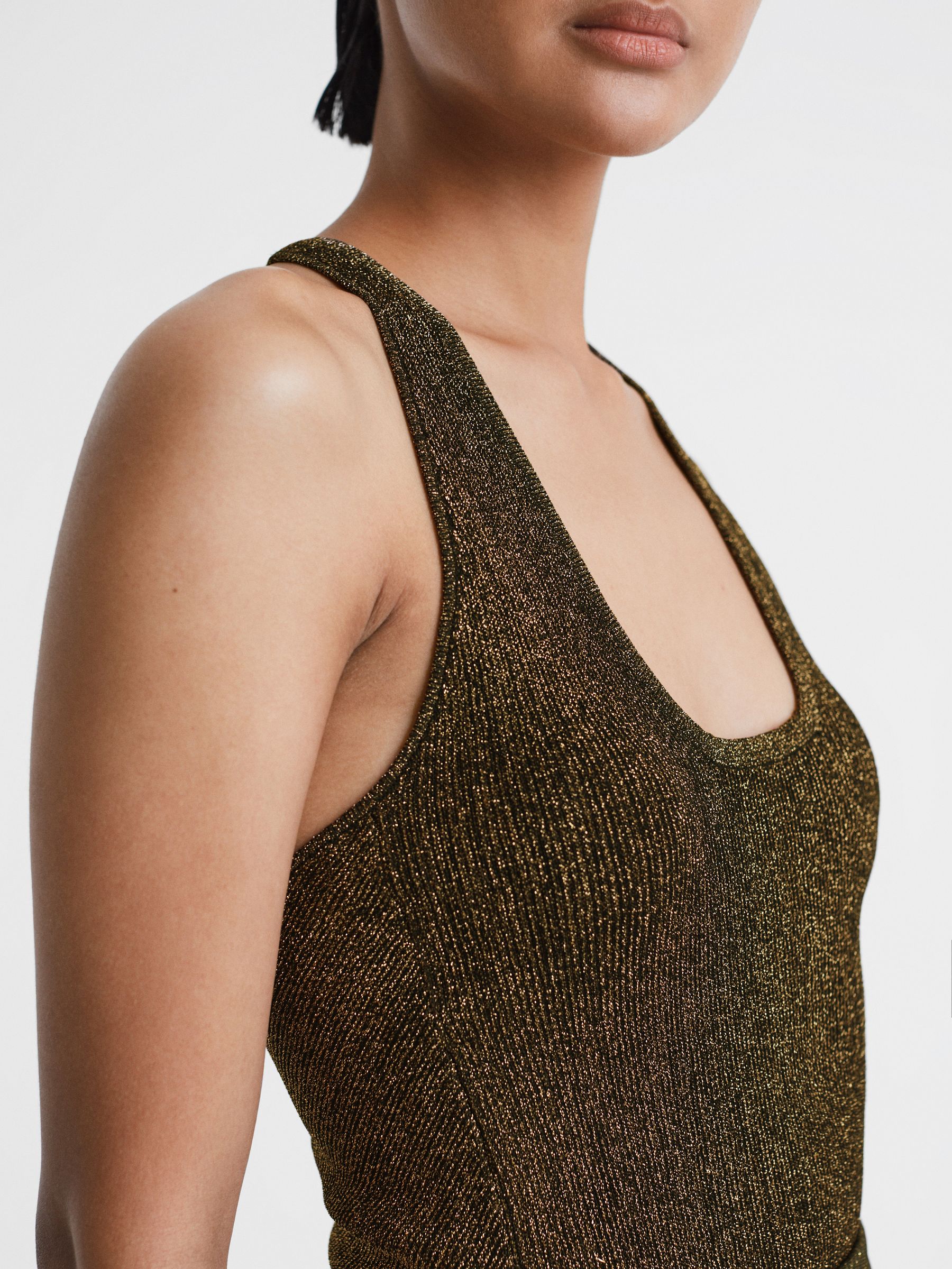 Metallic Racerback Vest in Bronze