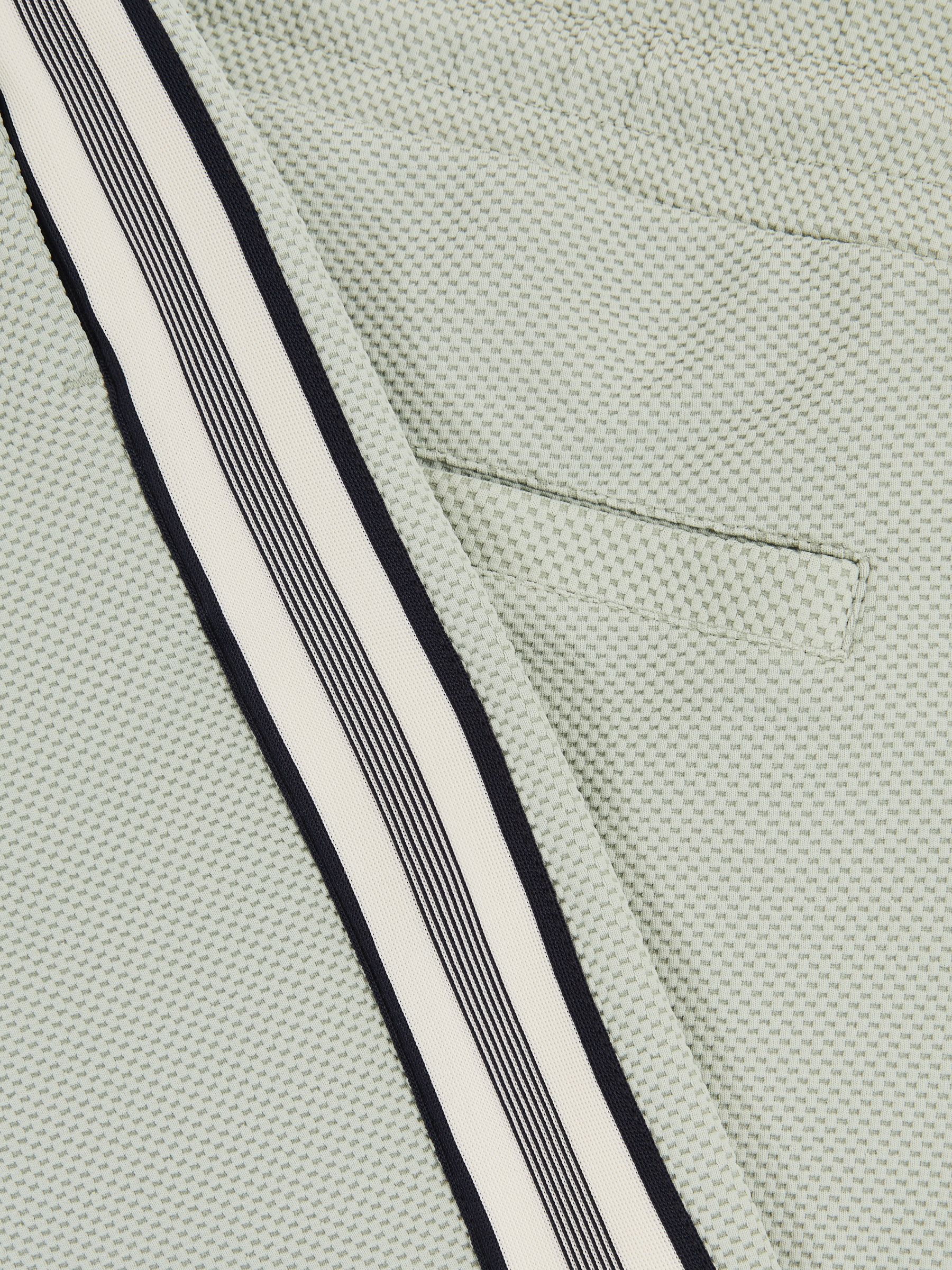 Textured Tape Drawstring Shorts in Sage Green