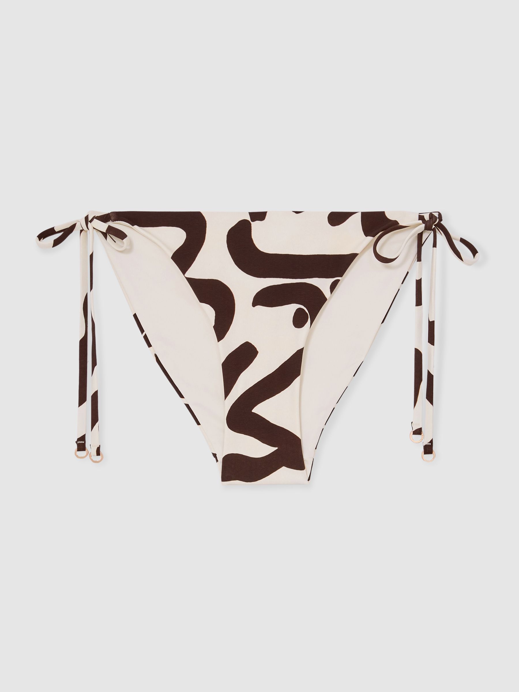 Printed Bikini Bottoms in Chocolate/Cream