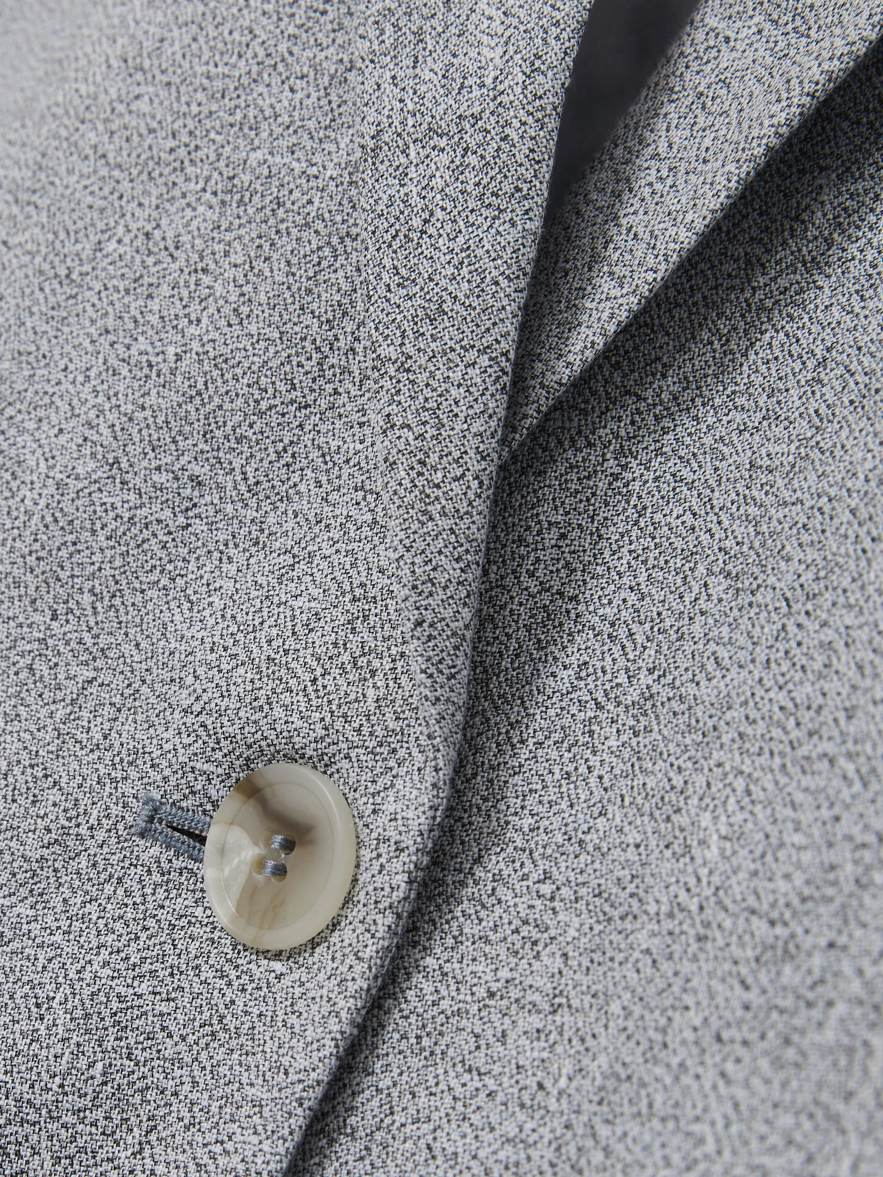 Linen-Blend Single-Breasted Blazer in Blue