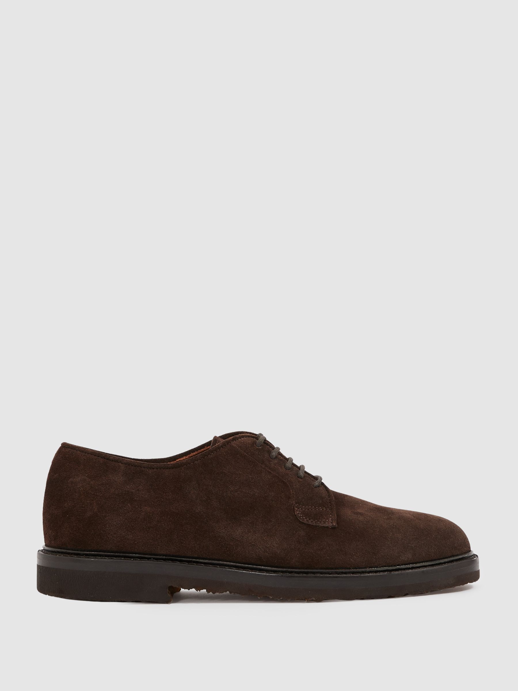 Harrys London Suede Derby Shoes in Dark Brown