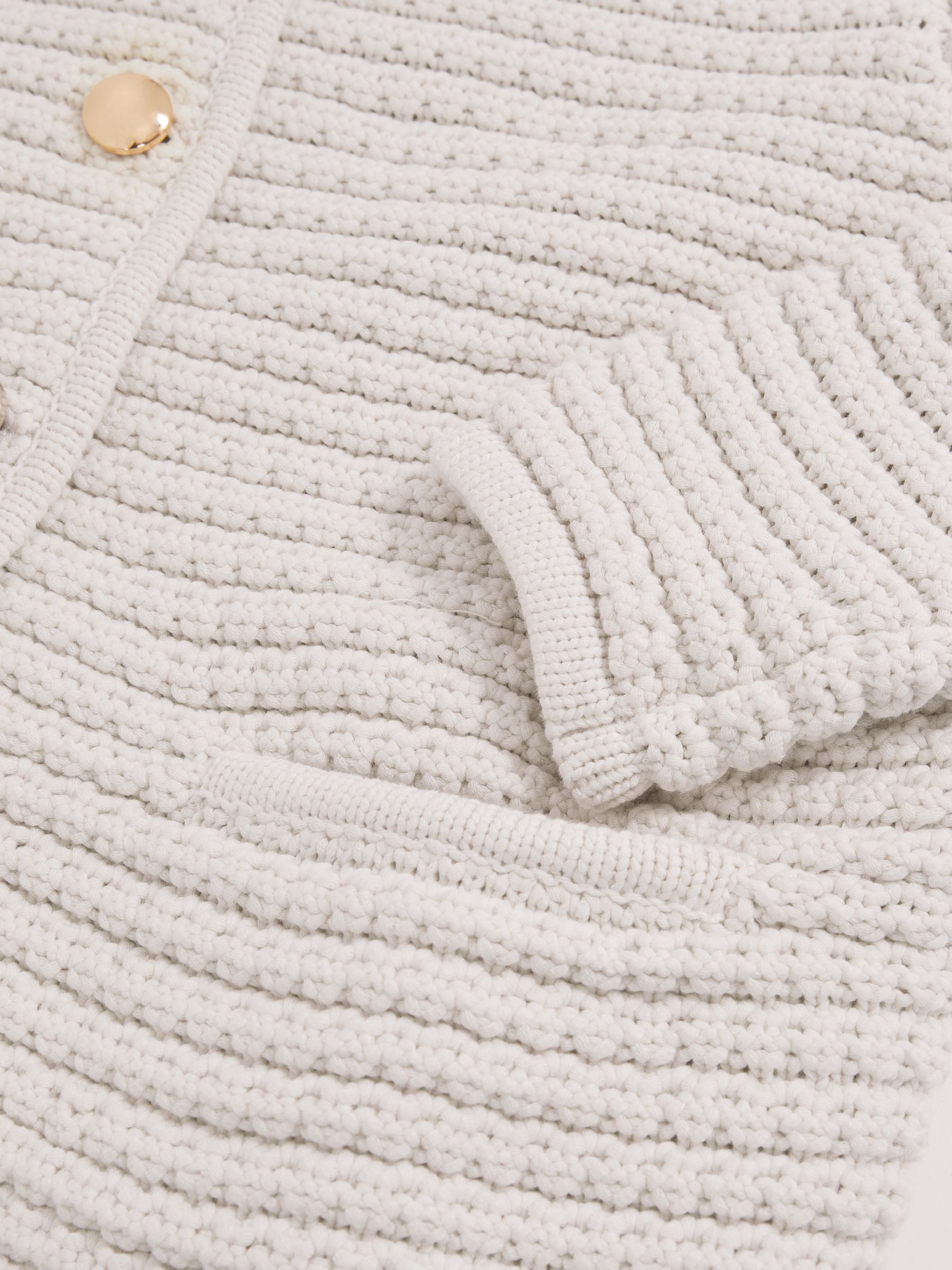 Paige Textured-Knit Cardigan in Ivory