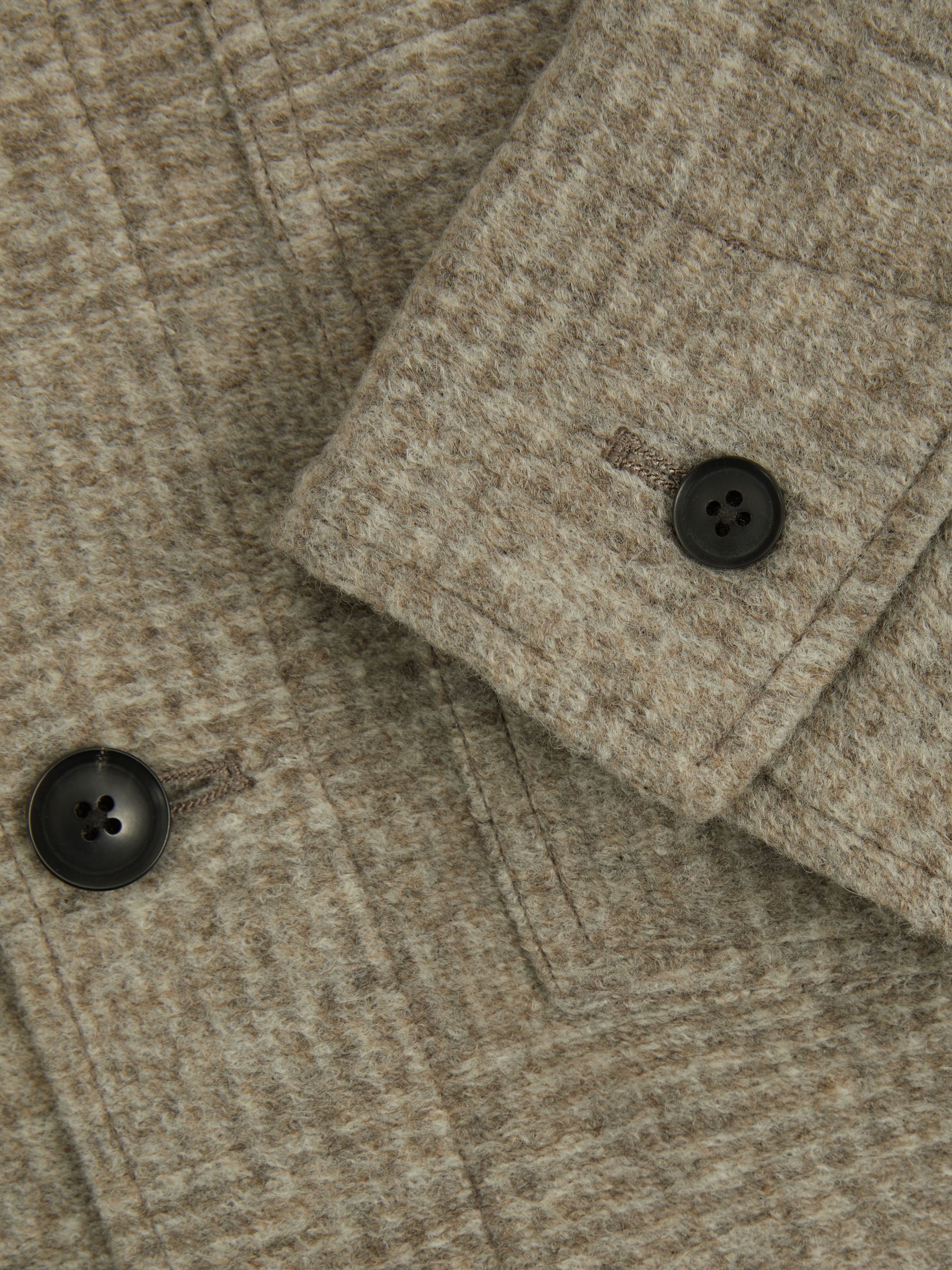 Marble Oatmeal Check Checked Brushed Workwear Jacket