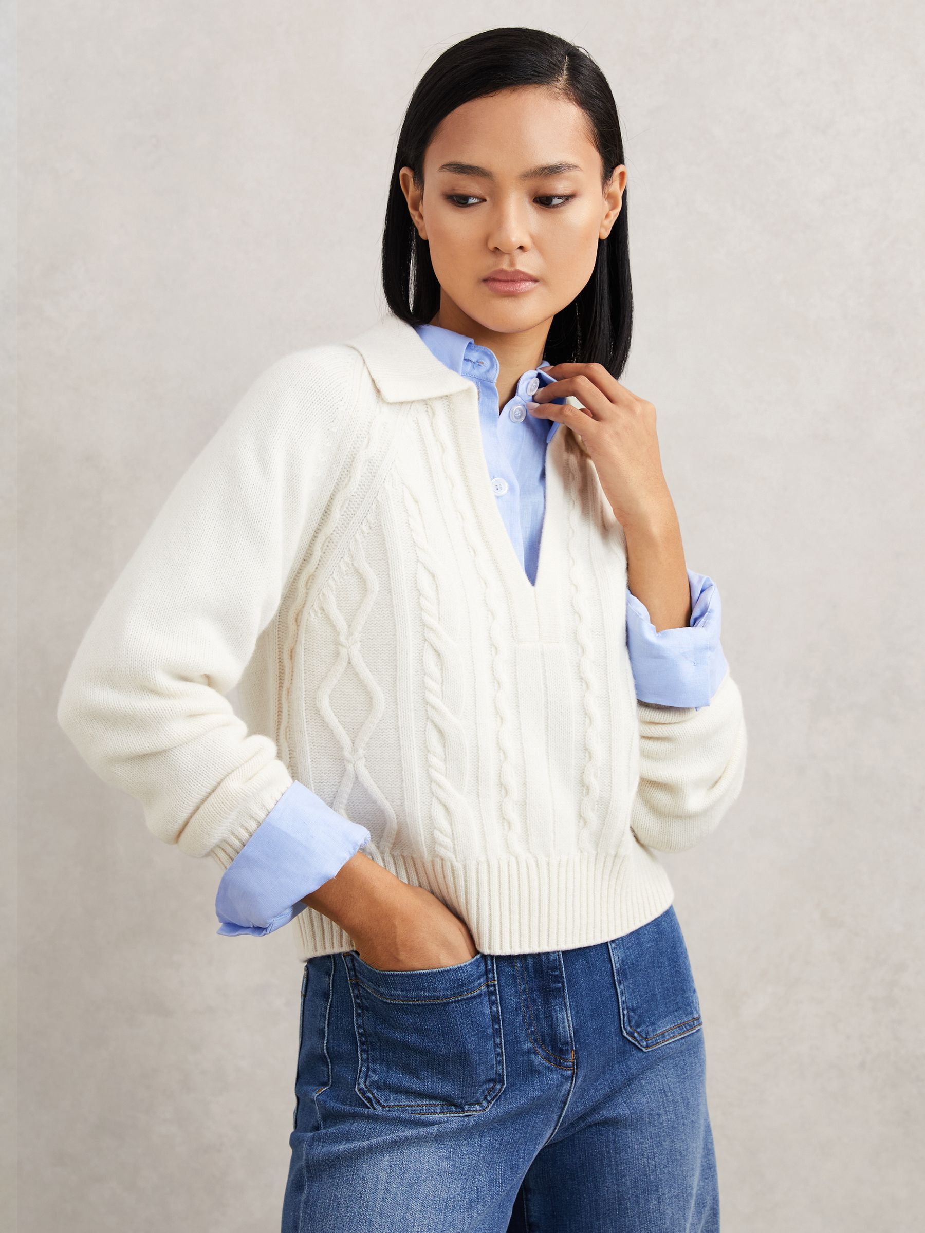 Cable Stitch Jumper in Ivory