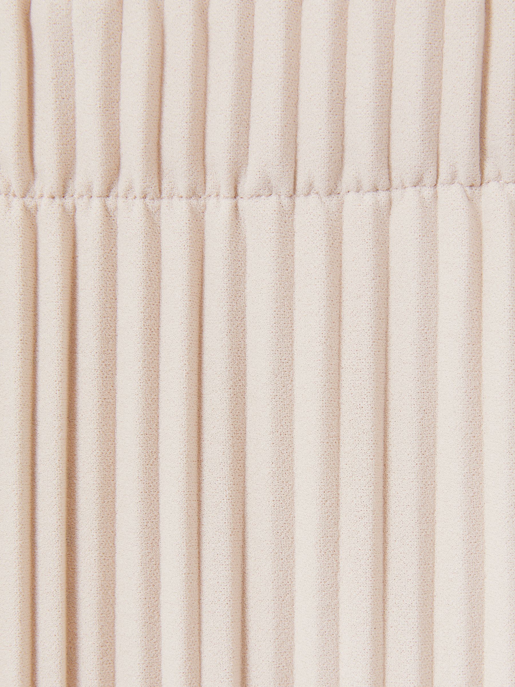 Pleated Jersey Midi Skirt in Stone