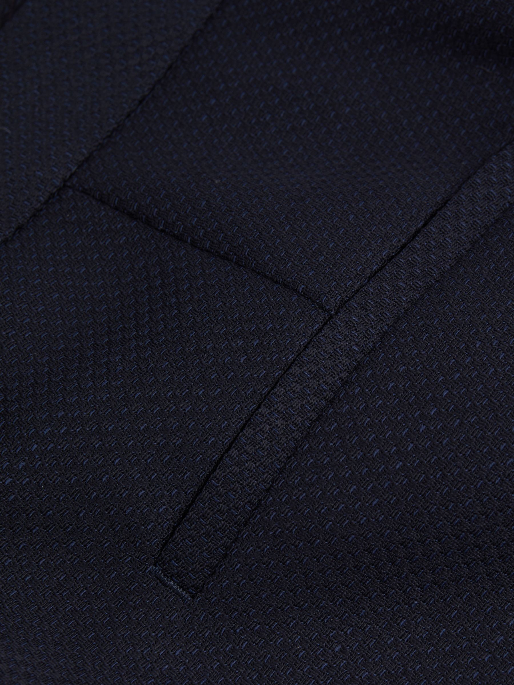 Textured Pencil Midi Suit Skirt in Navy