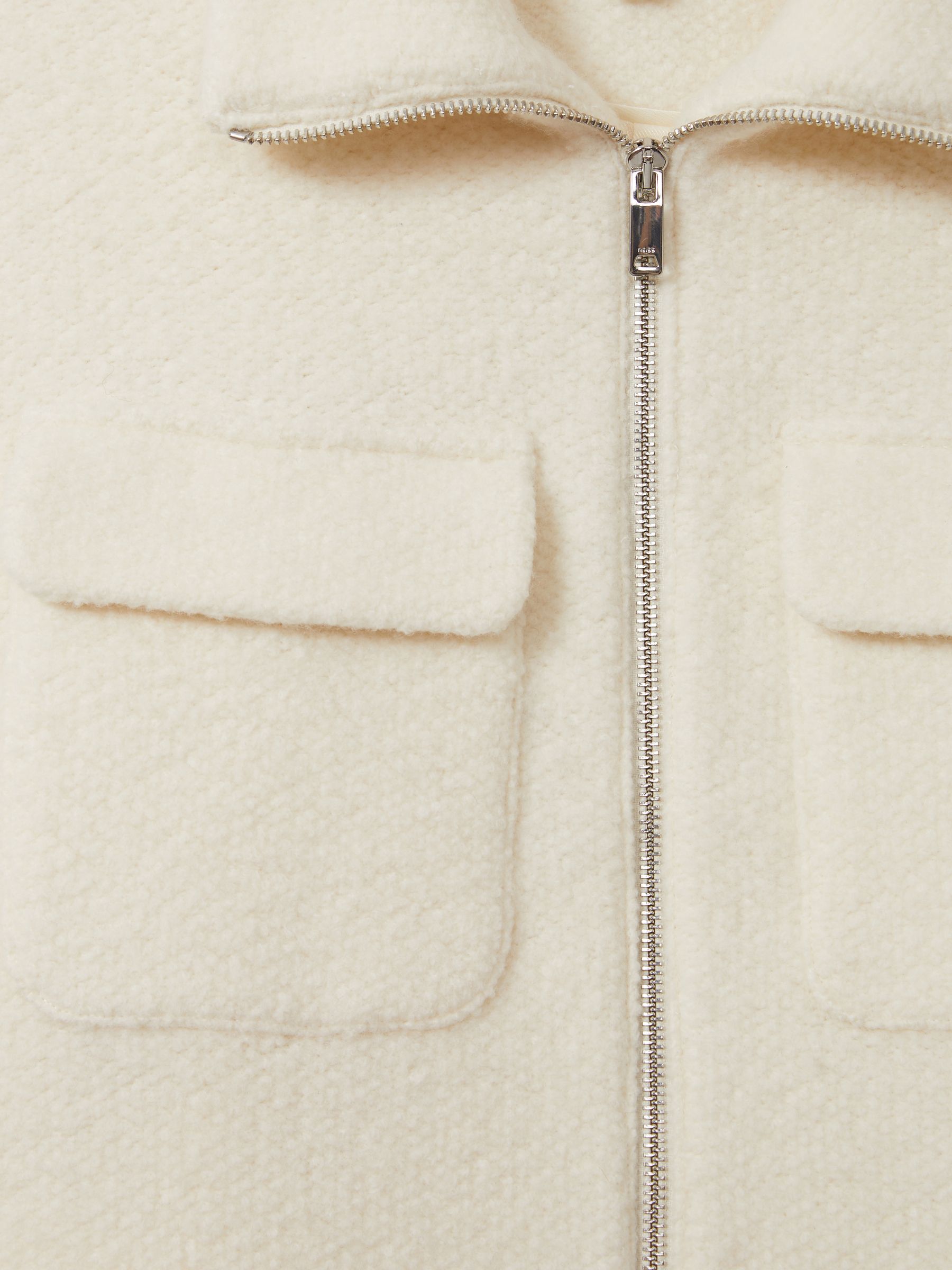 Reiss | Les 100 Ciels Textured Wool Jacket in Cream