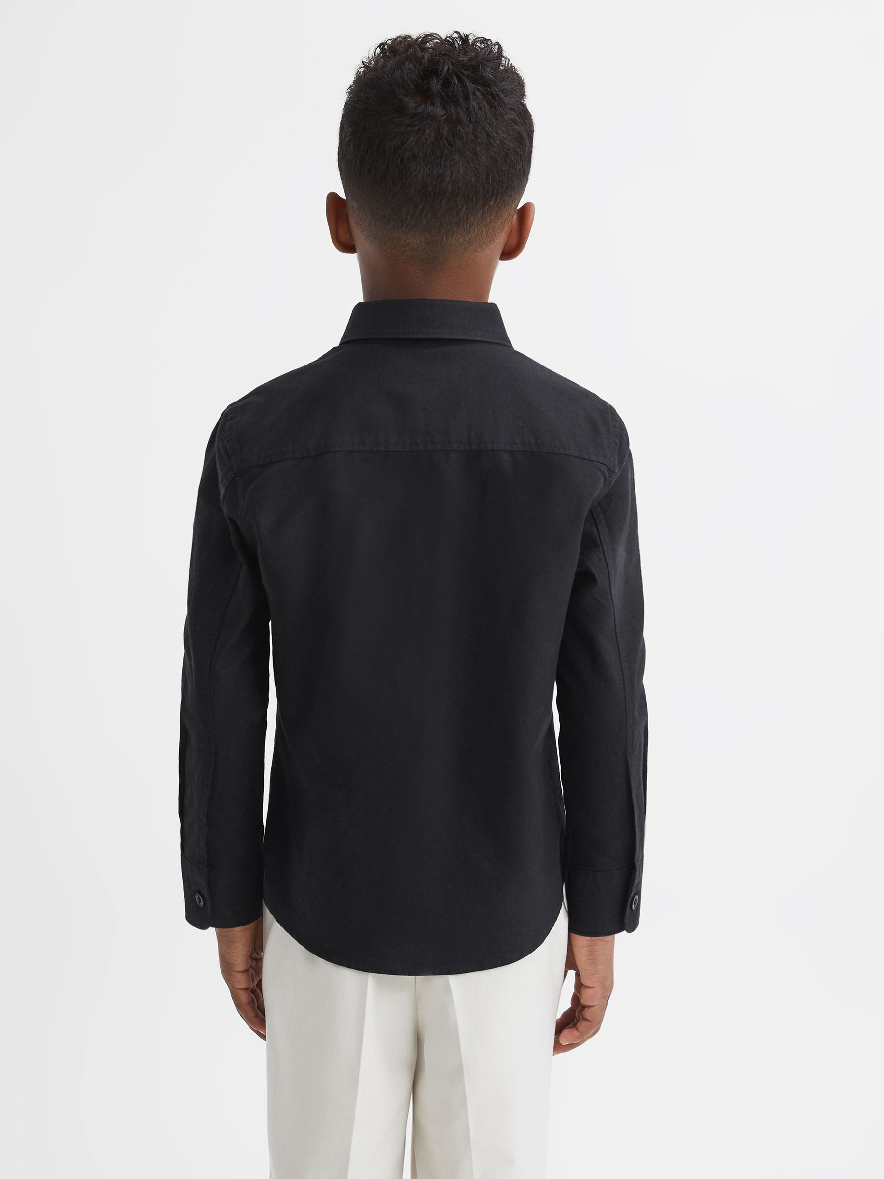 3-9 yrs Button Down Oxford Shirt in Black