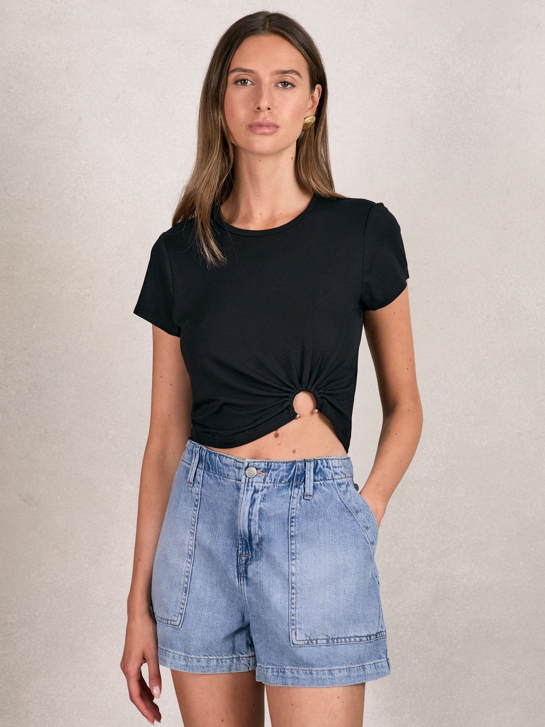 Stretch Jersey Top in Black