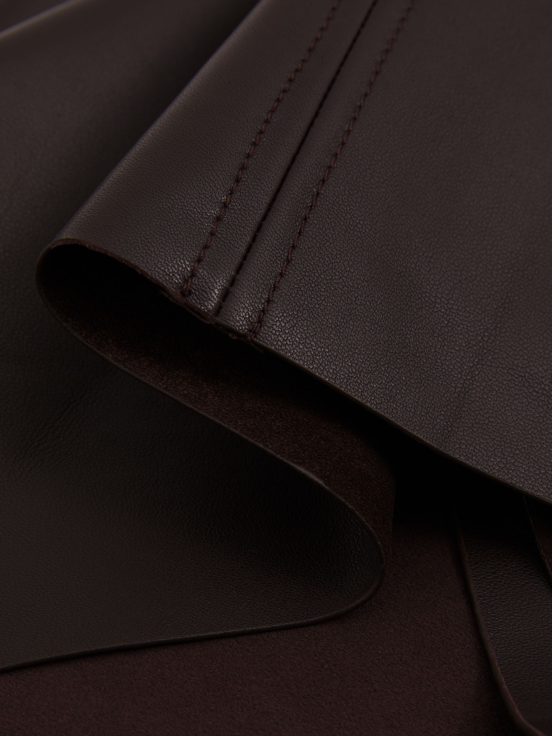 Atelier Leather Scoop-Neck Top in Chocolate