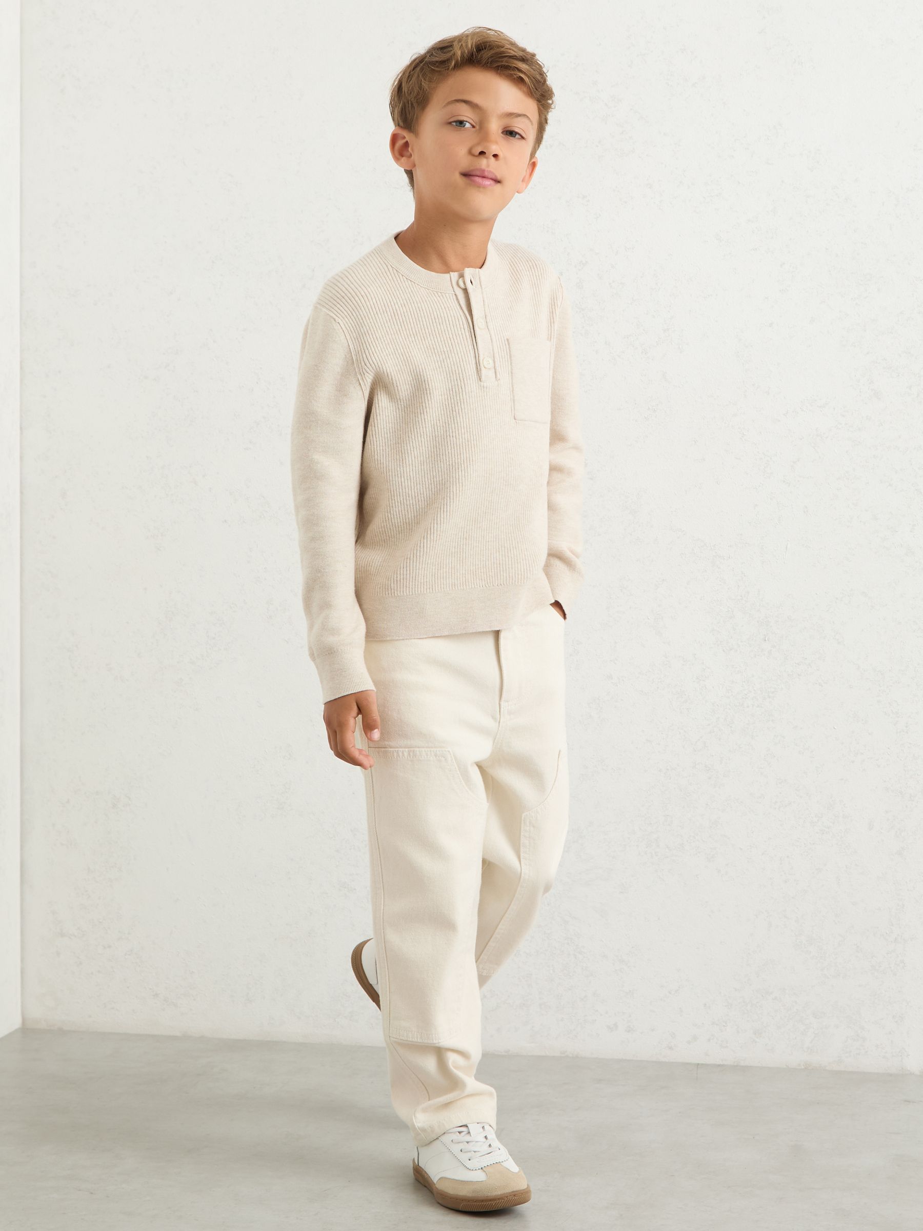 3-9 yrs Straight-Leg Carpenter Jeans in Off White