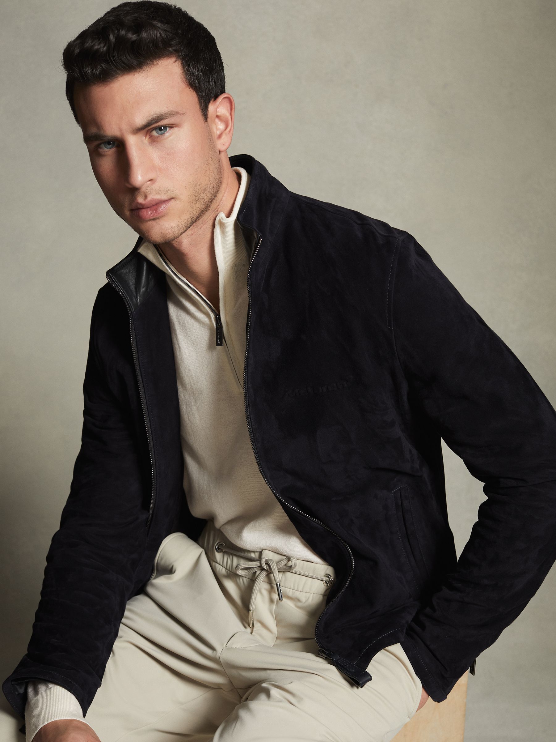 McLaren F1 Merino Half-Zip Funnel Neck Jumper in Bianco