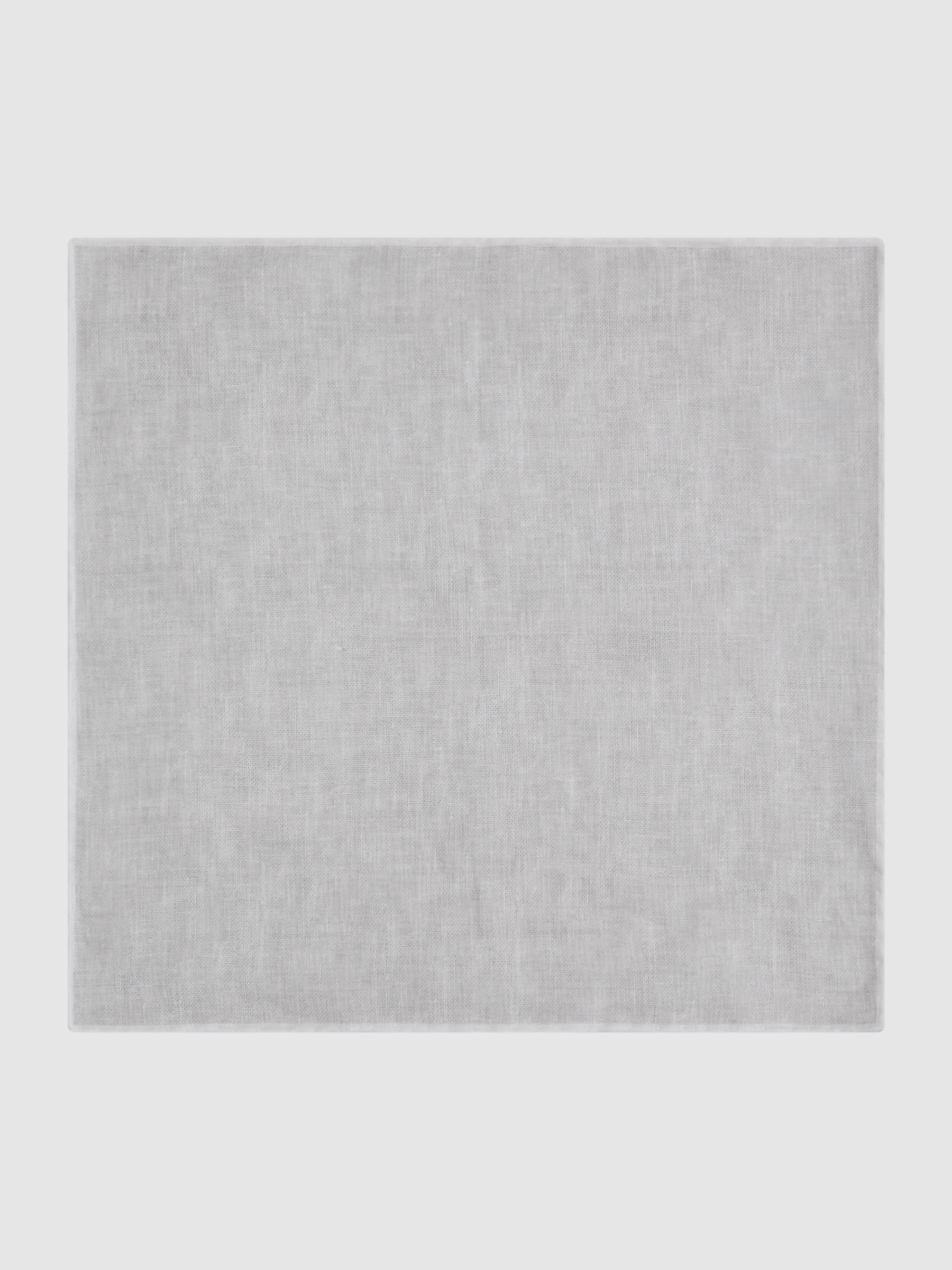 Linen Contrast Trim Pocket Square in Soft Ice