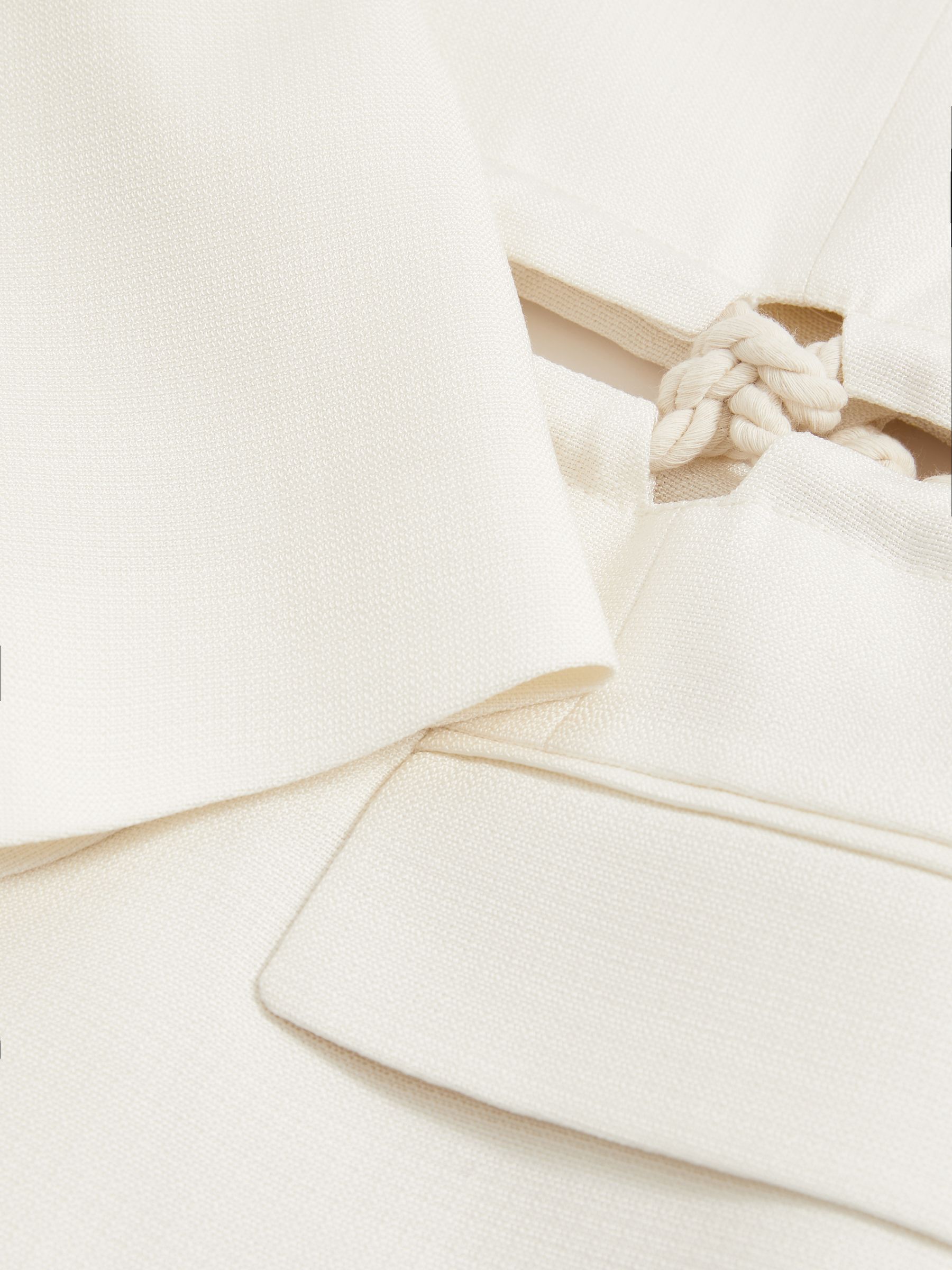 Atelier Rope-Detail Single-Breasted Blazer in White