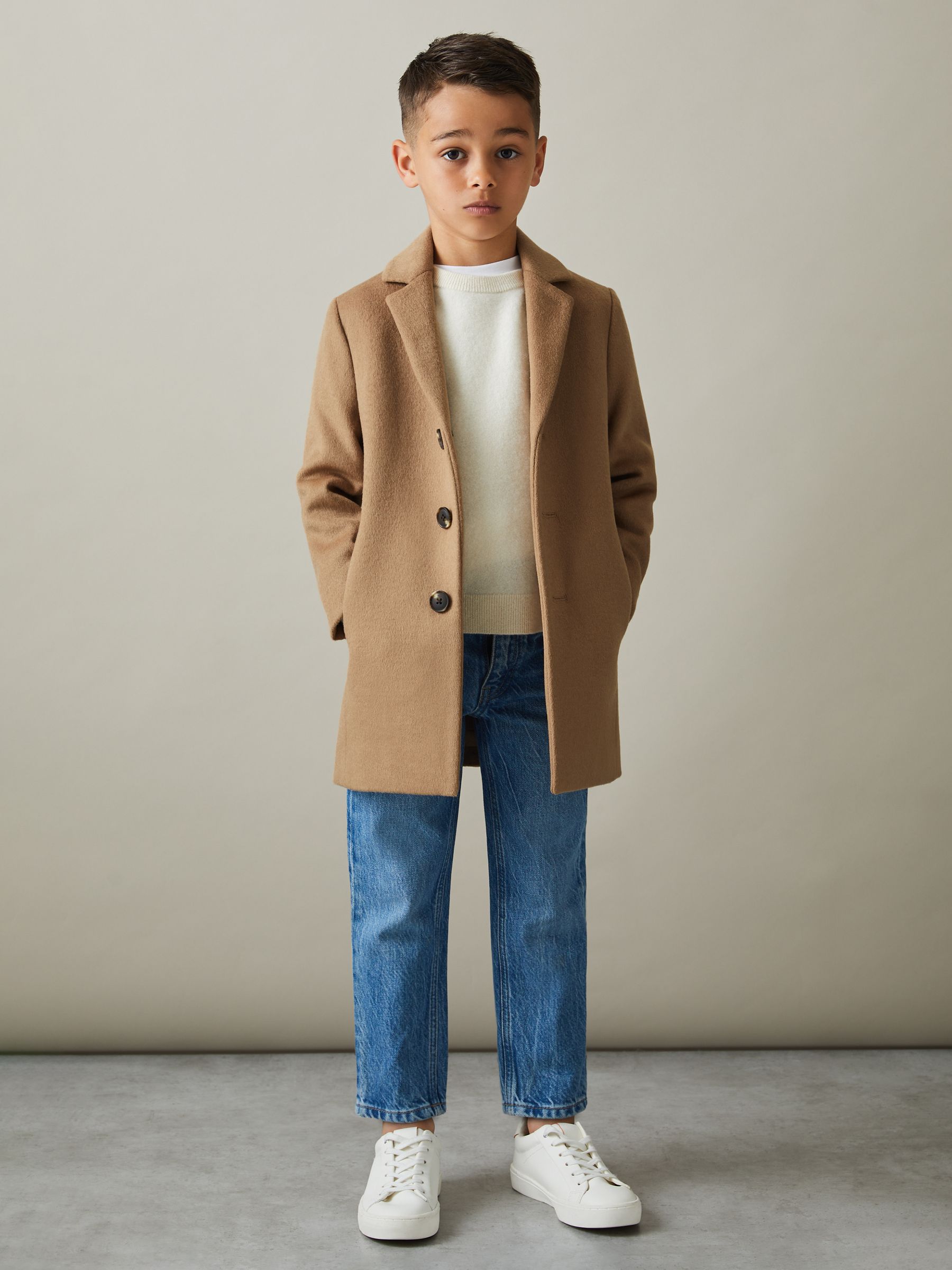 3-9 yrs Single Breasted Overcoat in Camel