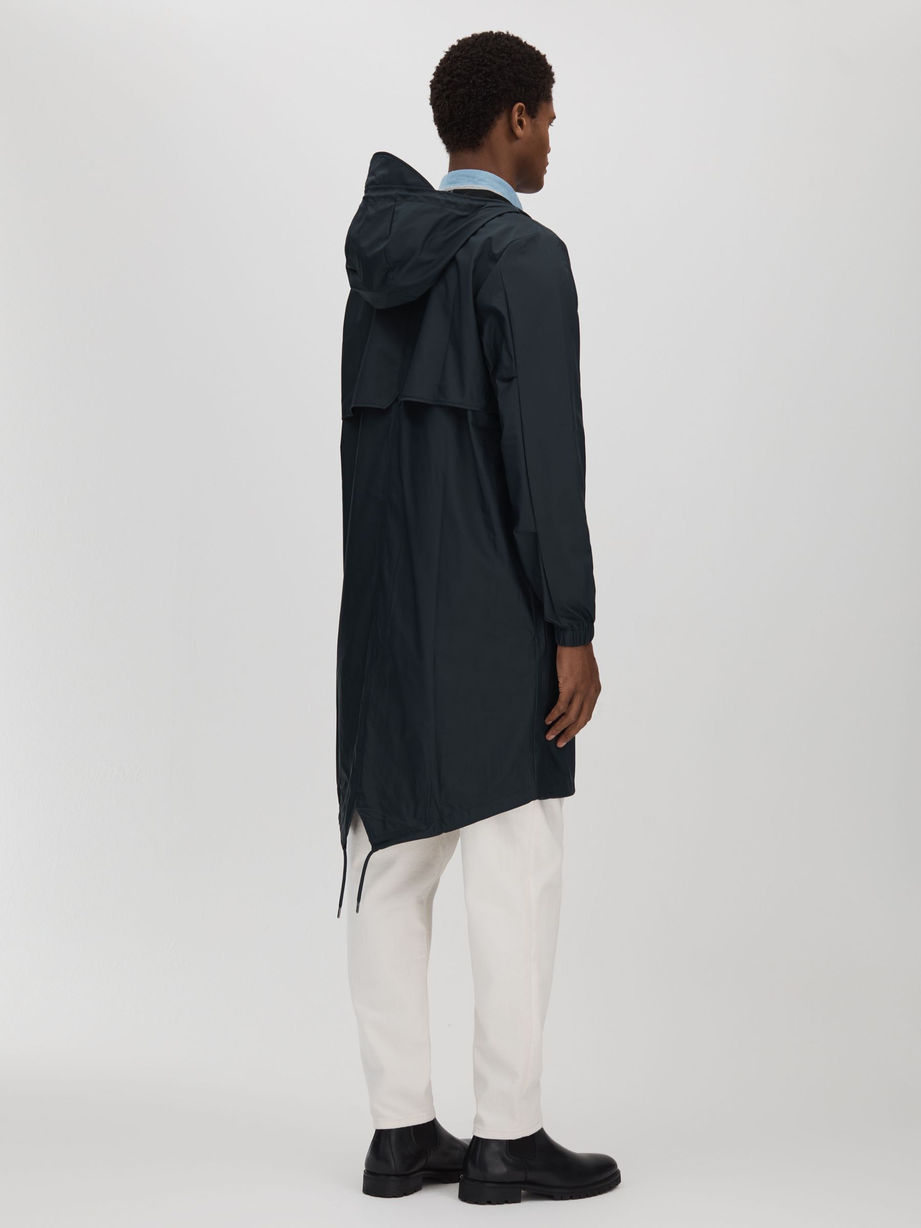 Rains Unisex Fishtail Parka in Navy