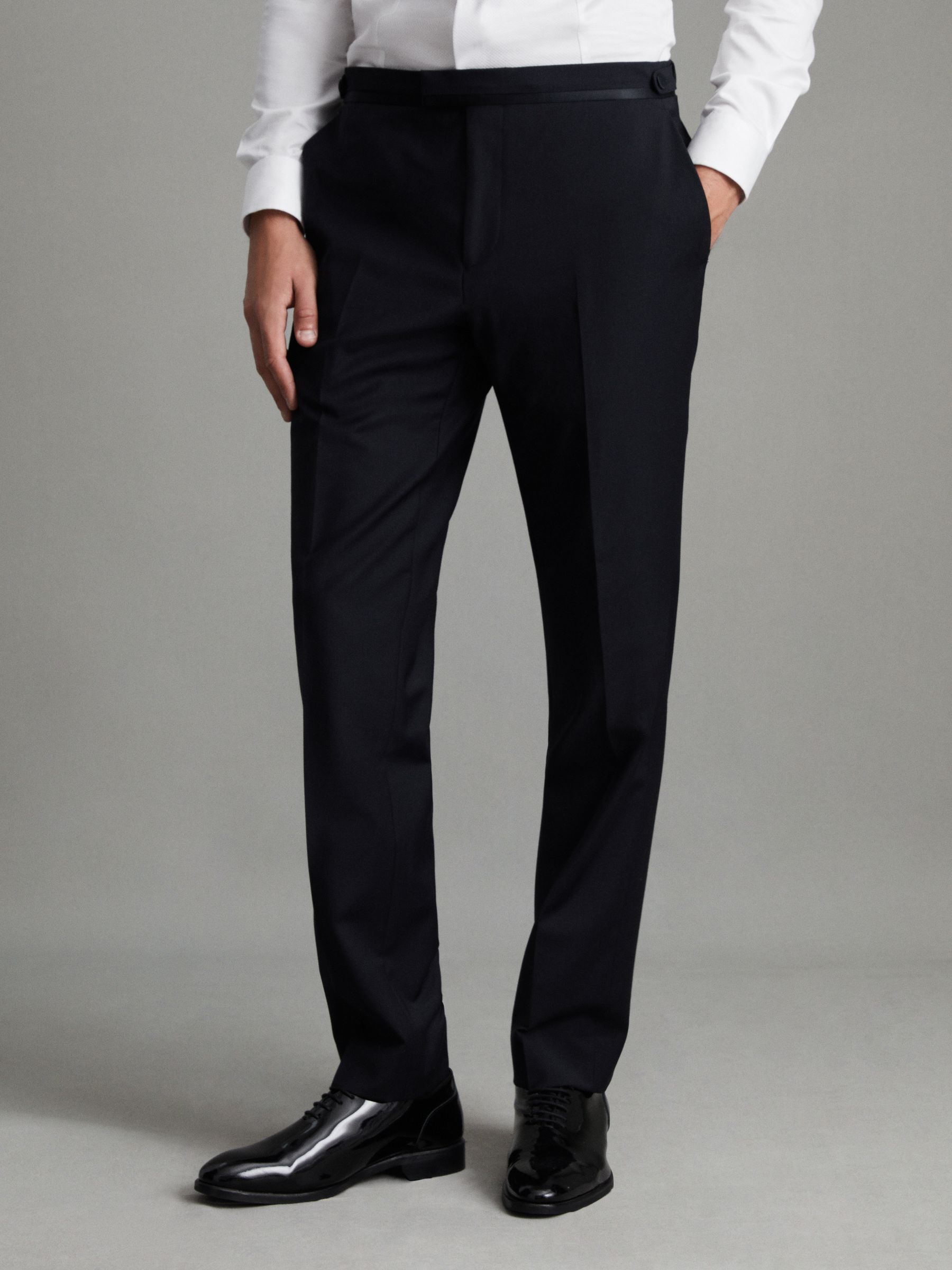 Modern Fit Tuxedo Trousers in Navy