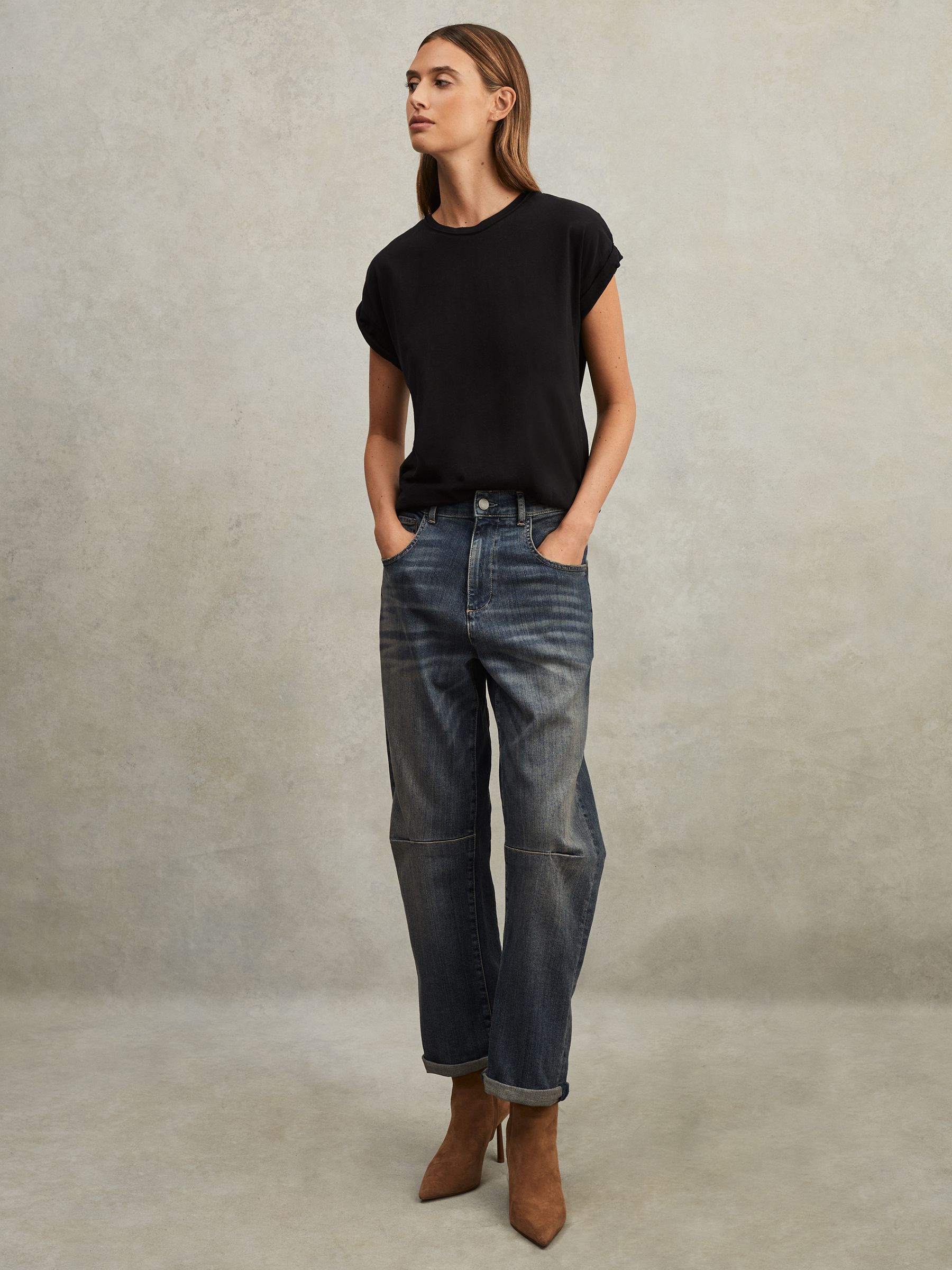 Cotton-Jersey Crew Neck T-Shirt in Black