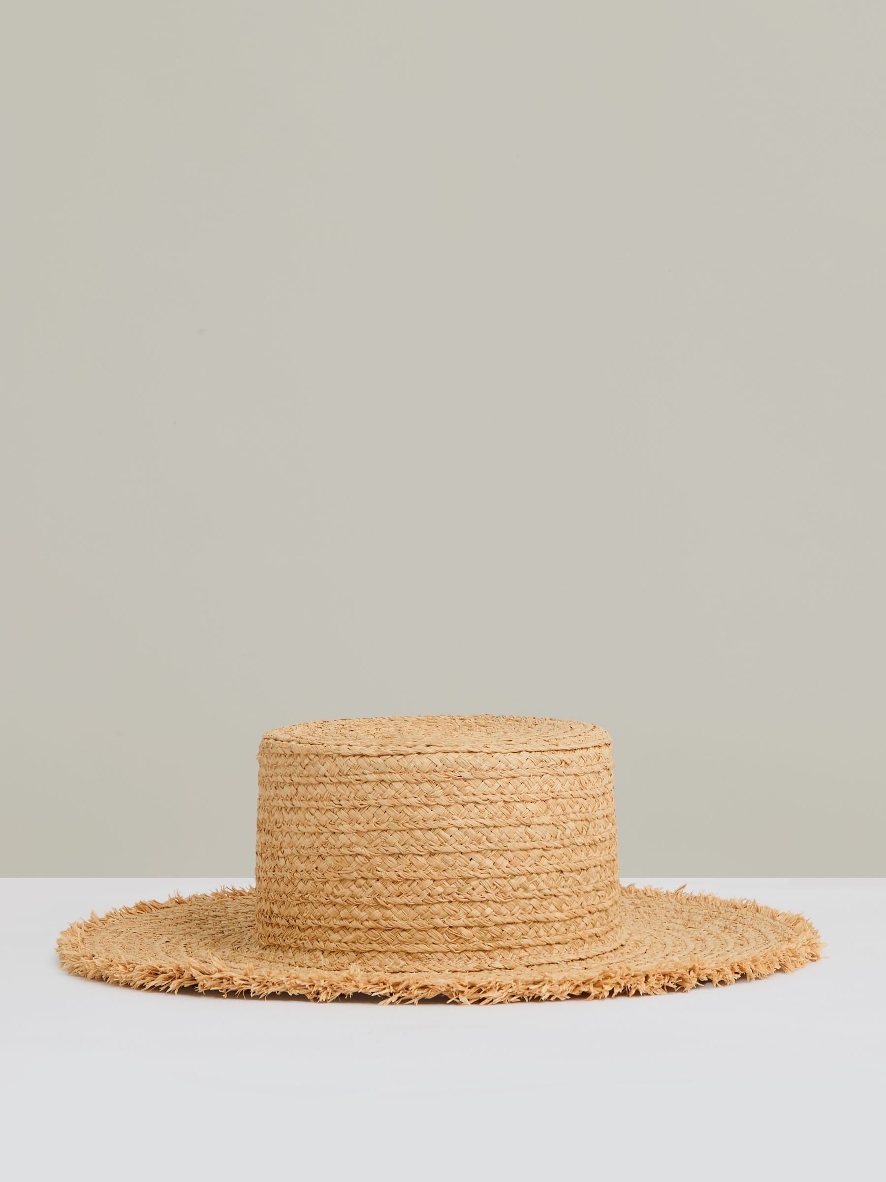 Straw Boater Hat in Natural