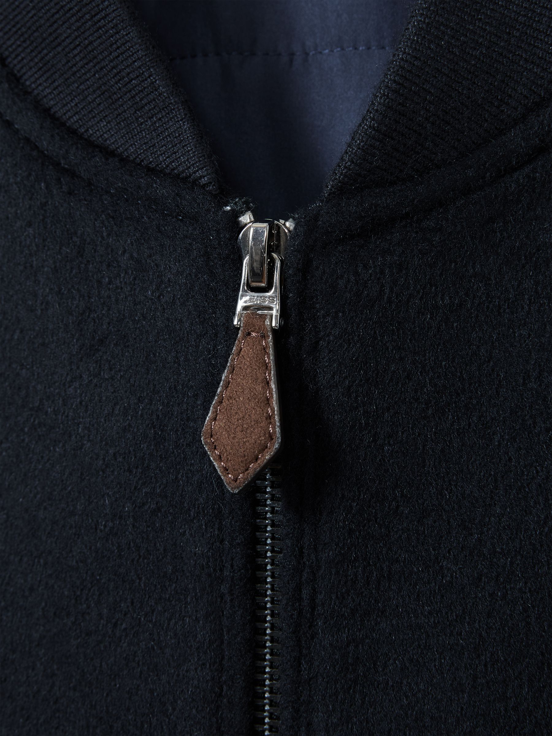 100% Cashmere Bomber Jacket in Navy