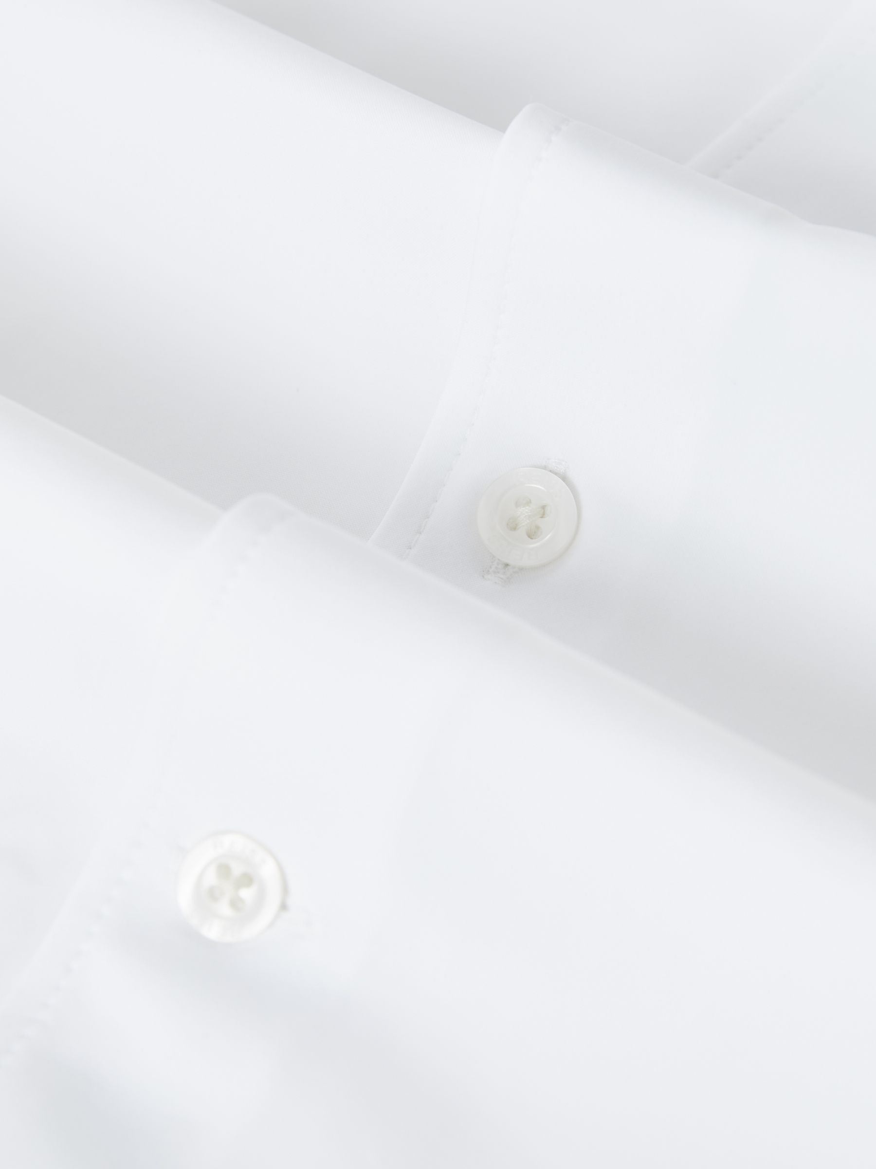 Regular Fit Button-Through Travel Shirt in White