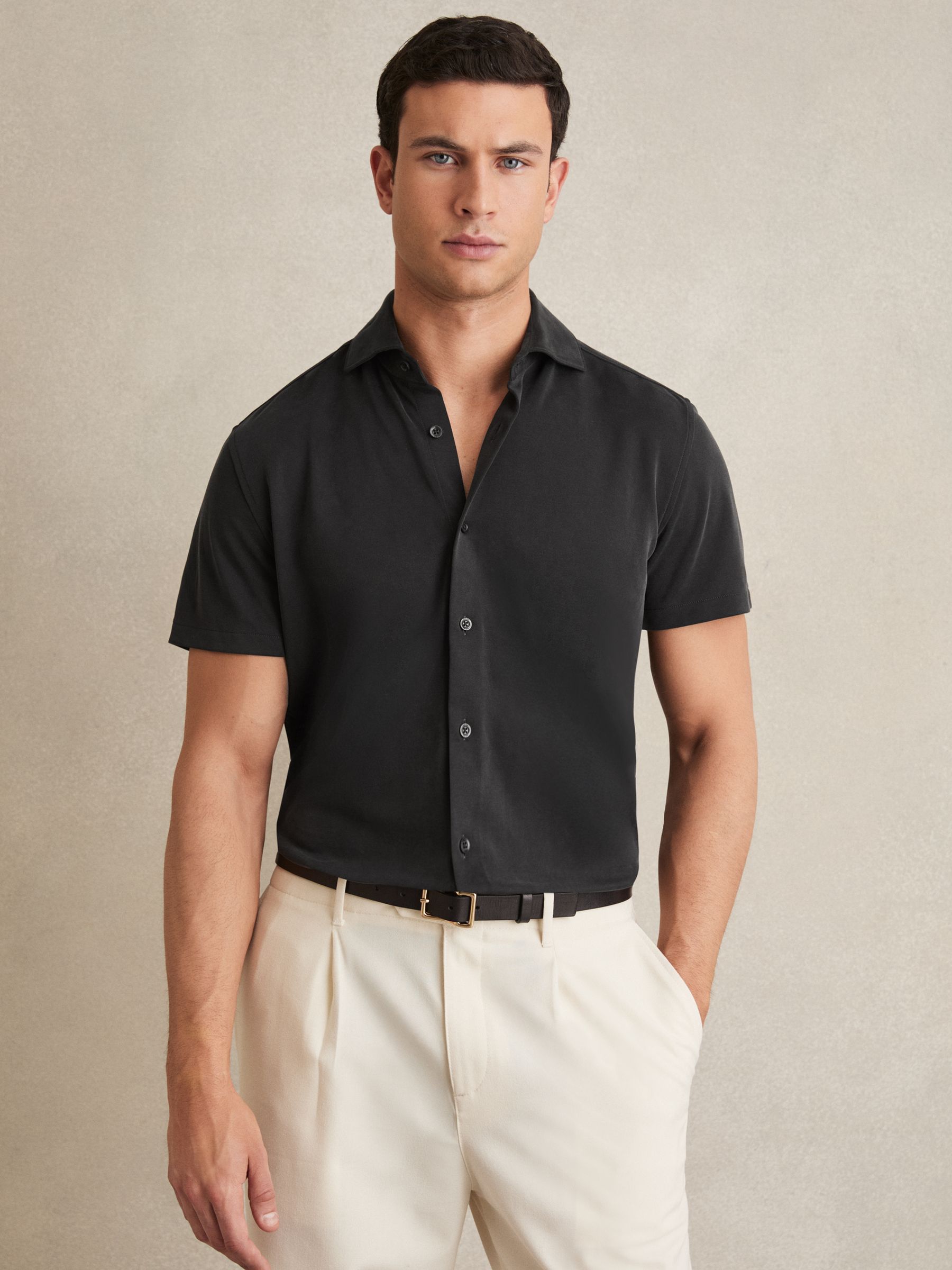 Modal-Blend Shirt in Black