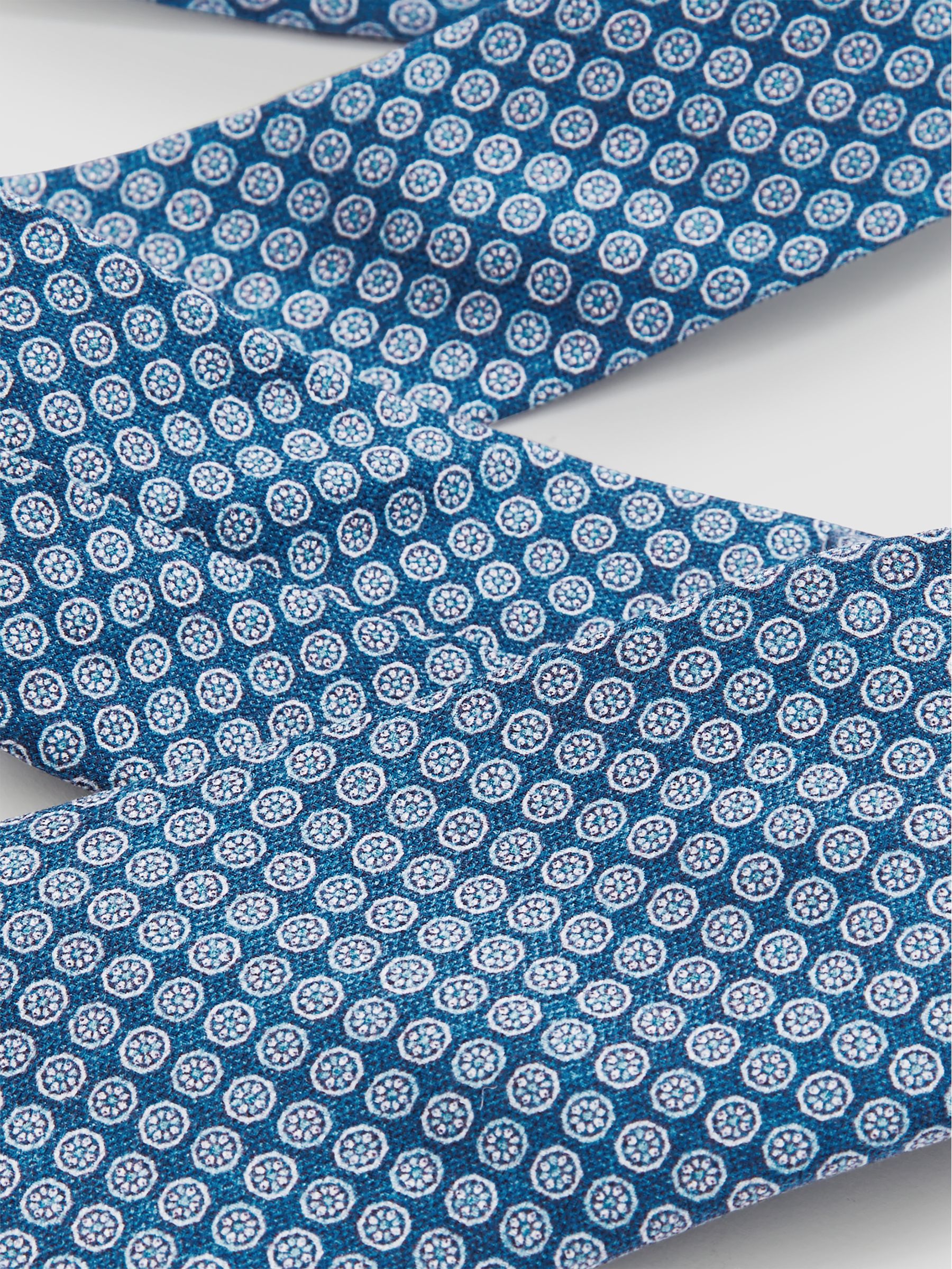 Silk Medallion-Print Tie in Navy