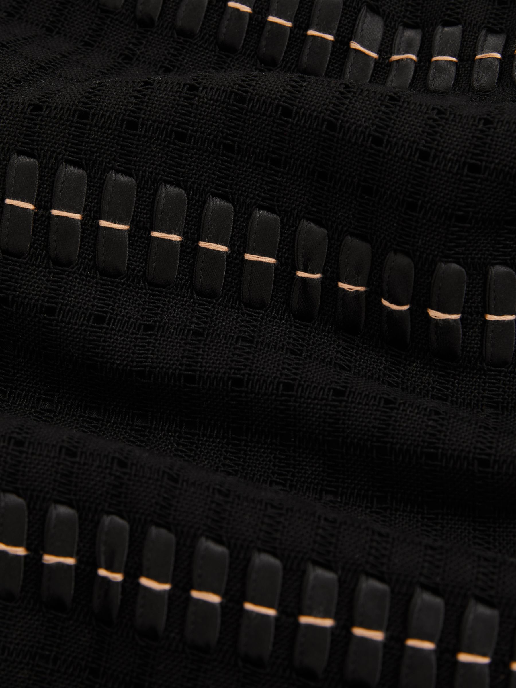 Atelier Cotton Whipstitch Mini Dress in Black