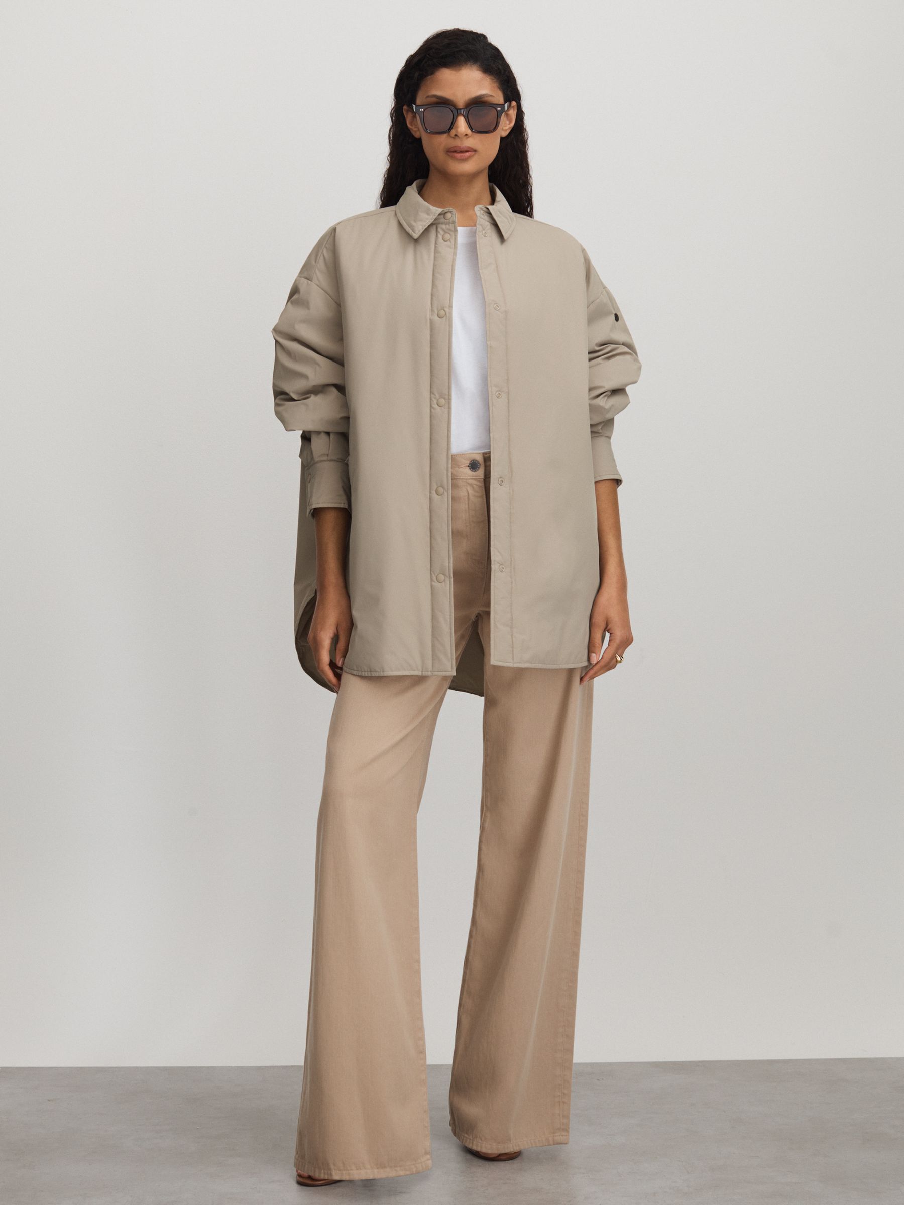 Scandinavian Edition Padded Shirt Jacket in Khaki