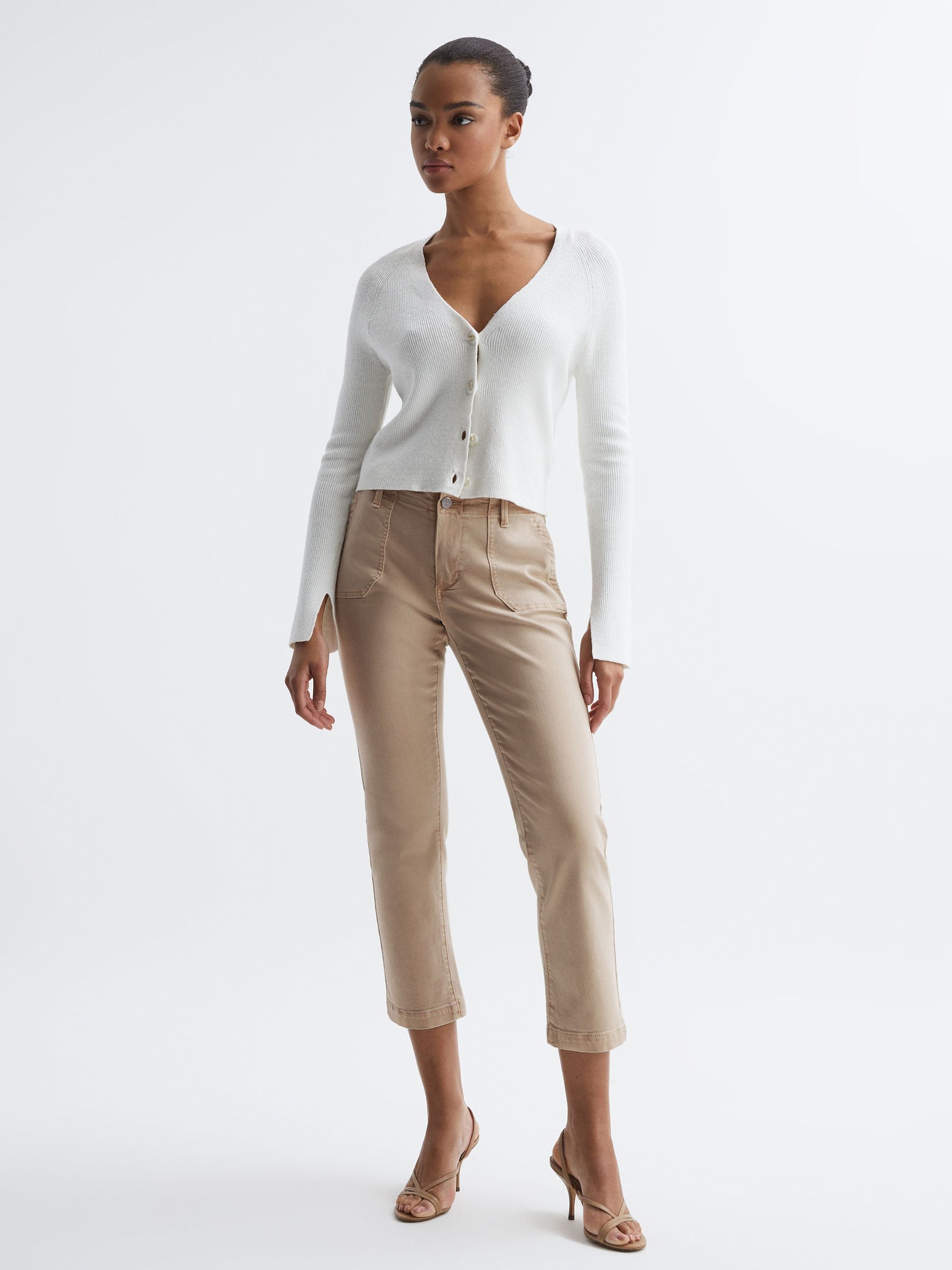 Paige High Rise Straight Leg Jeans in Vintage Warm Sand