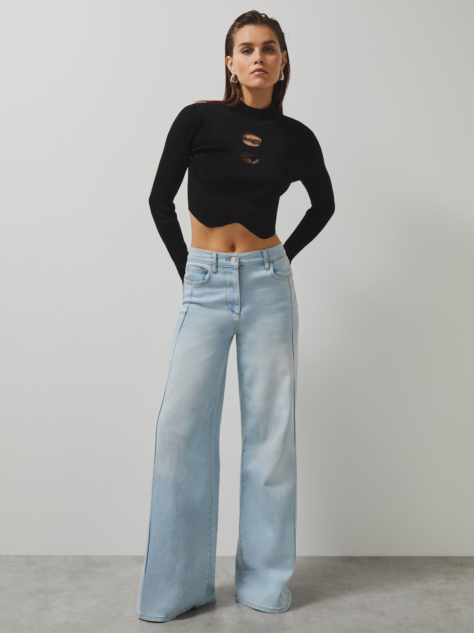 McLaren F1 Team Cut-Out Knit Crop Top in Black