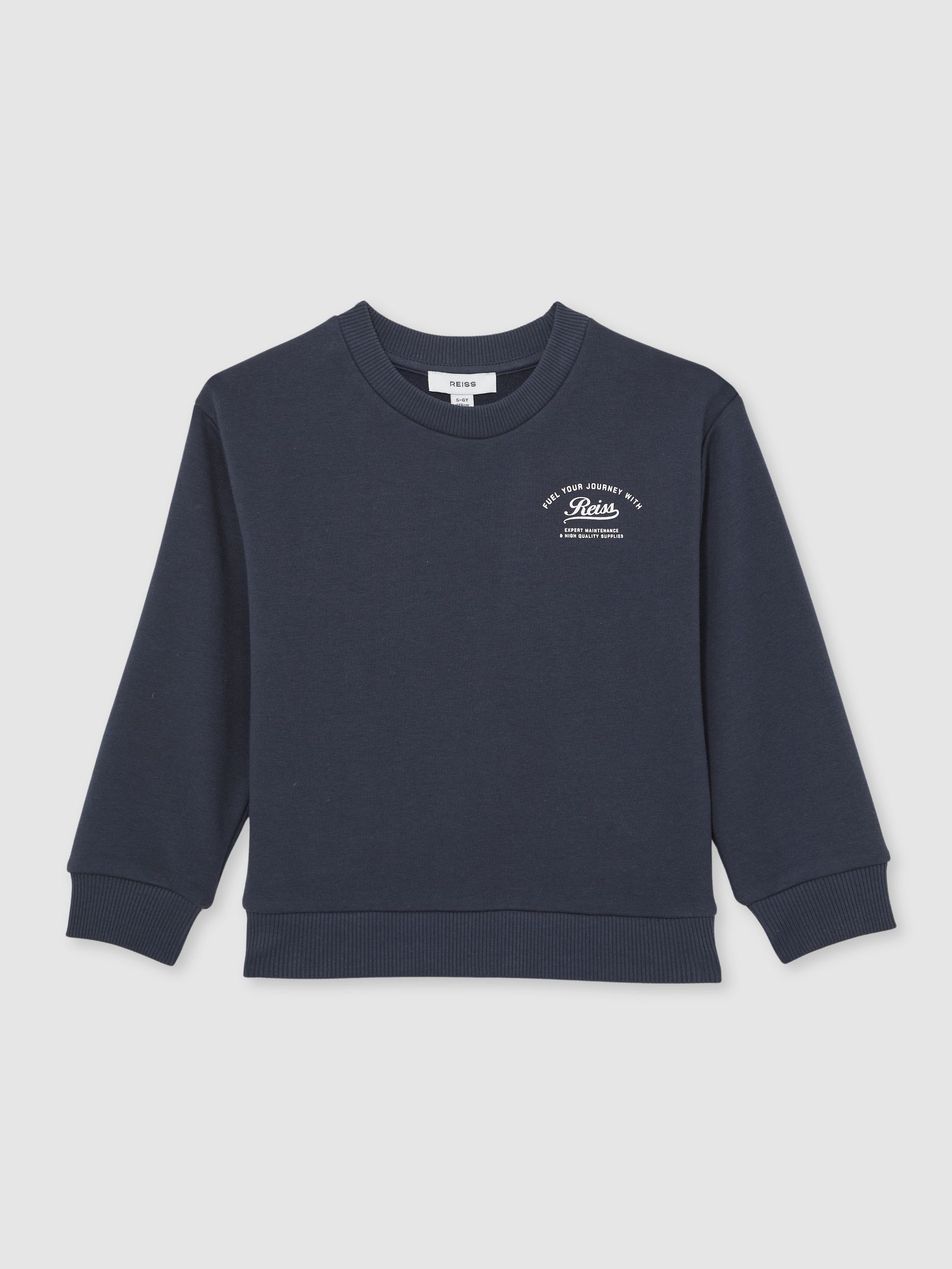 9-13 yrs Cotton Blend Motor Cars Sweatshirt in Washed Blue