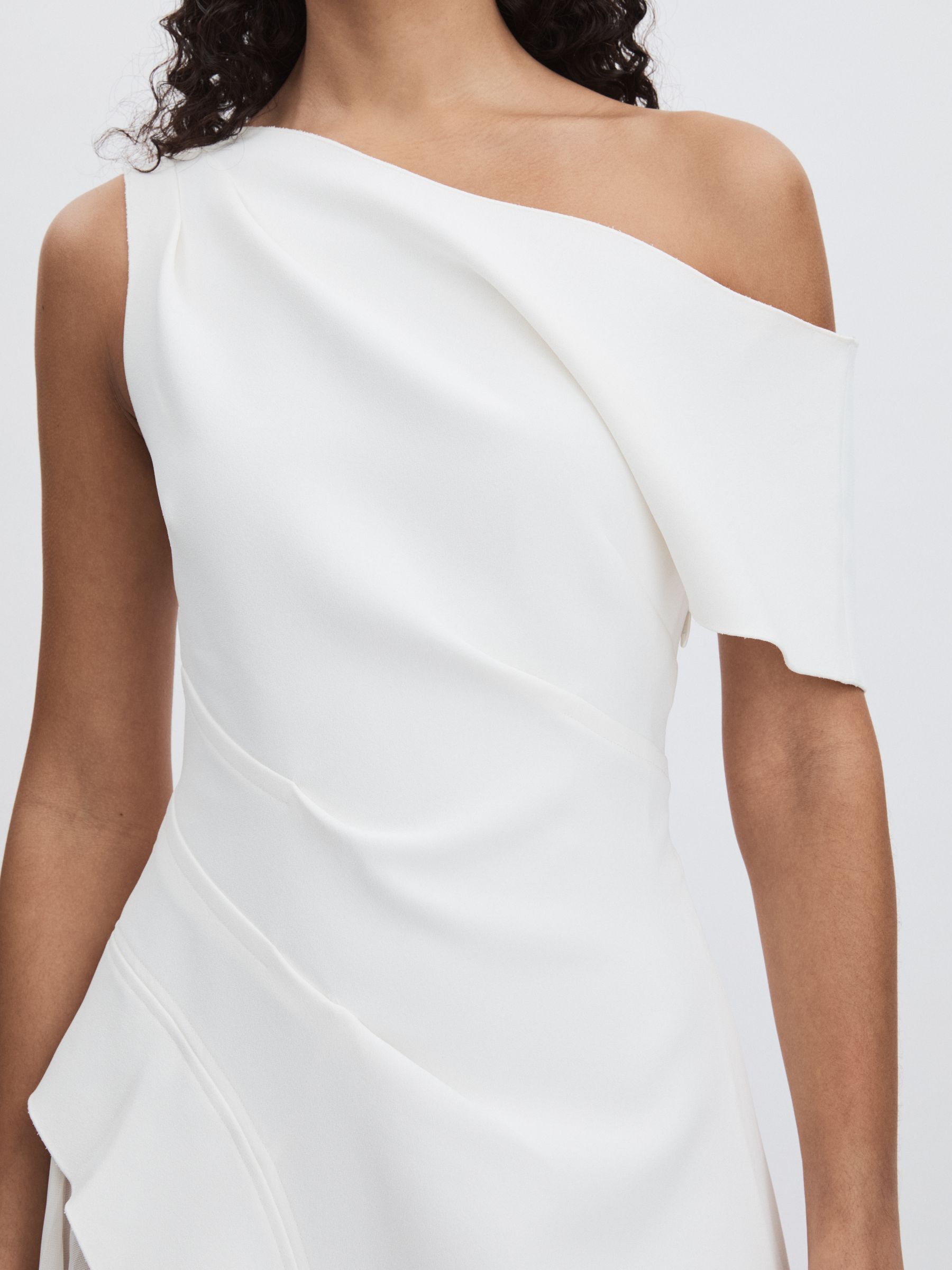 Sudden Midi Dress with Contrast Skirt in Cream