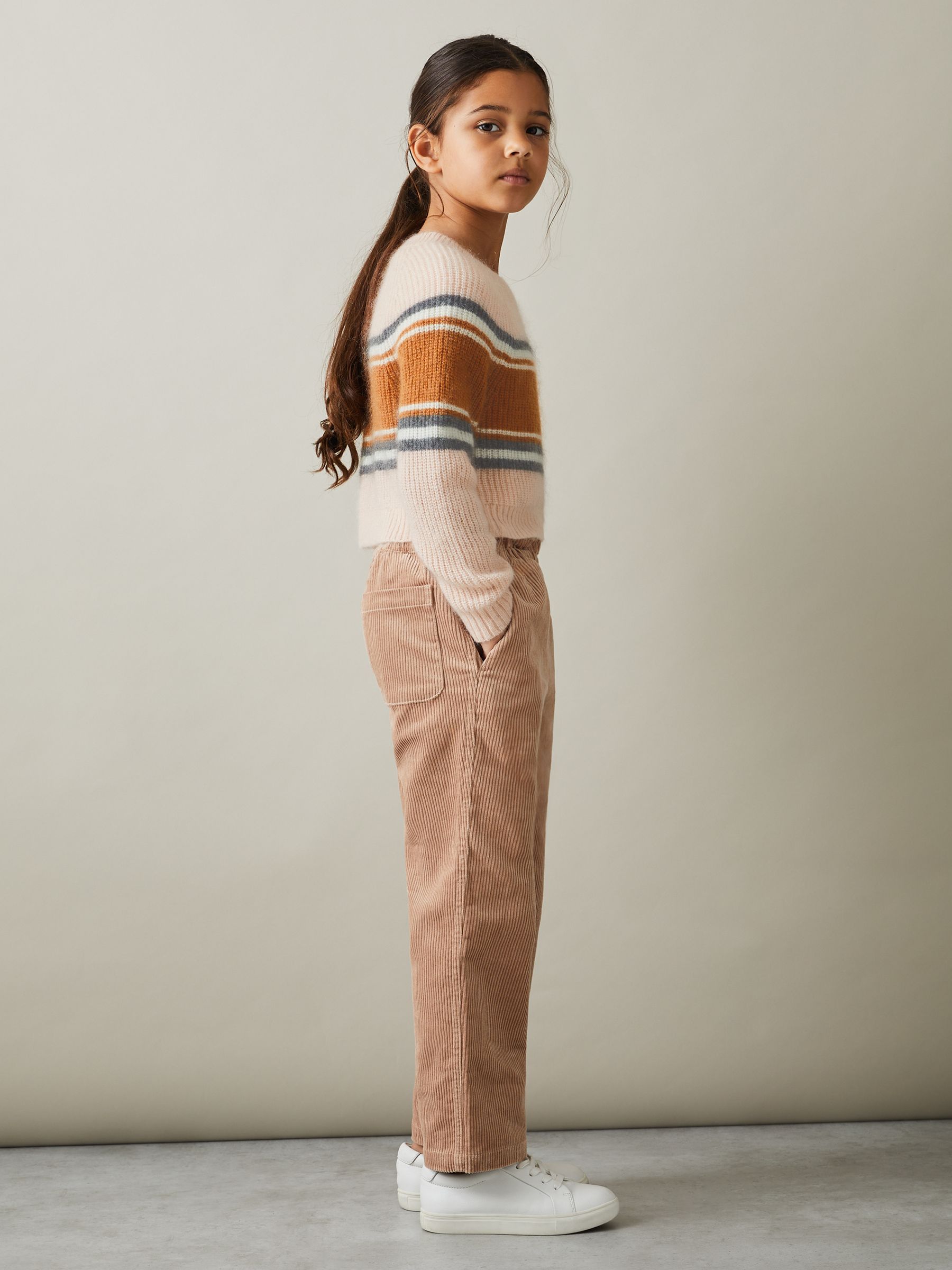 Colourblock Striped Jumper in Pink