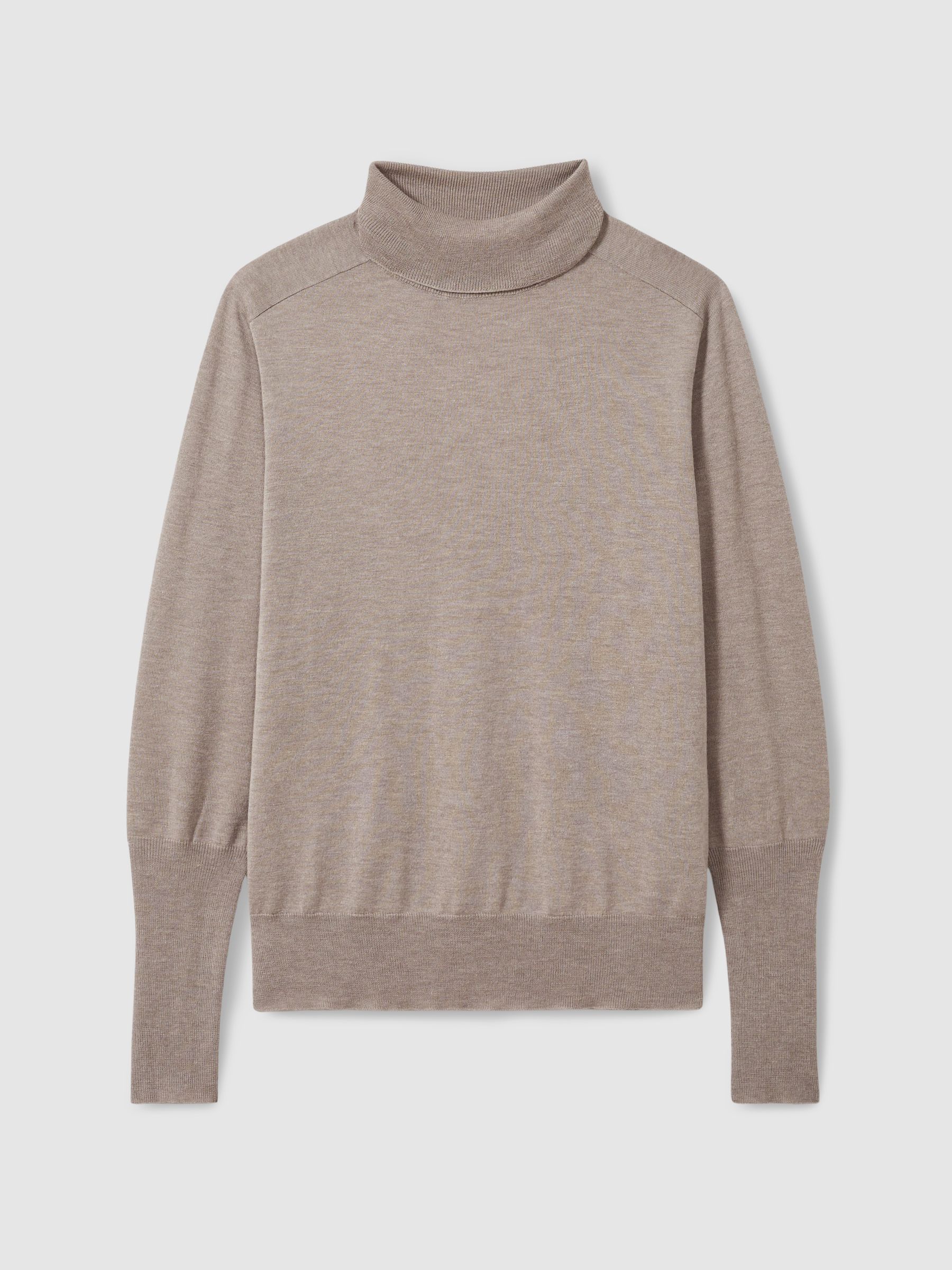 Roll-Neck Jumper With Cashmere in Mink