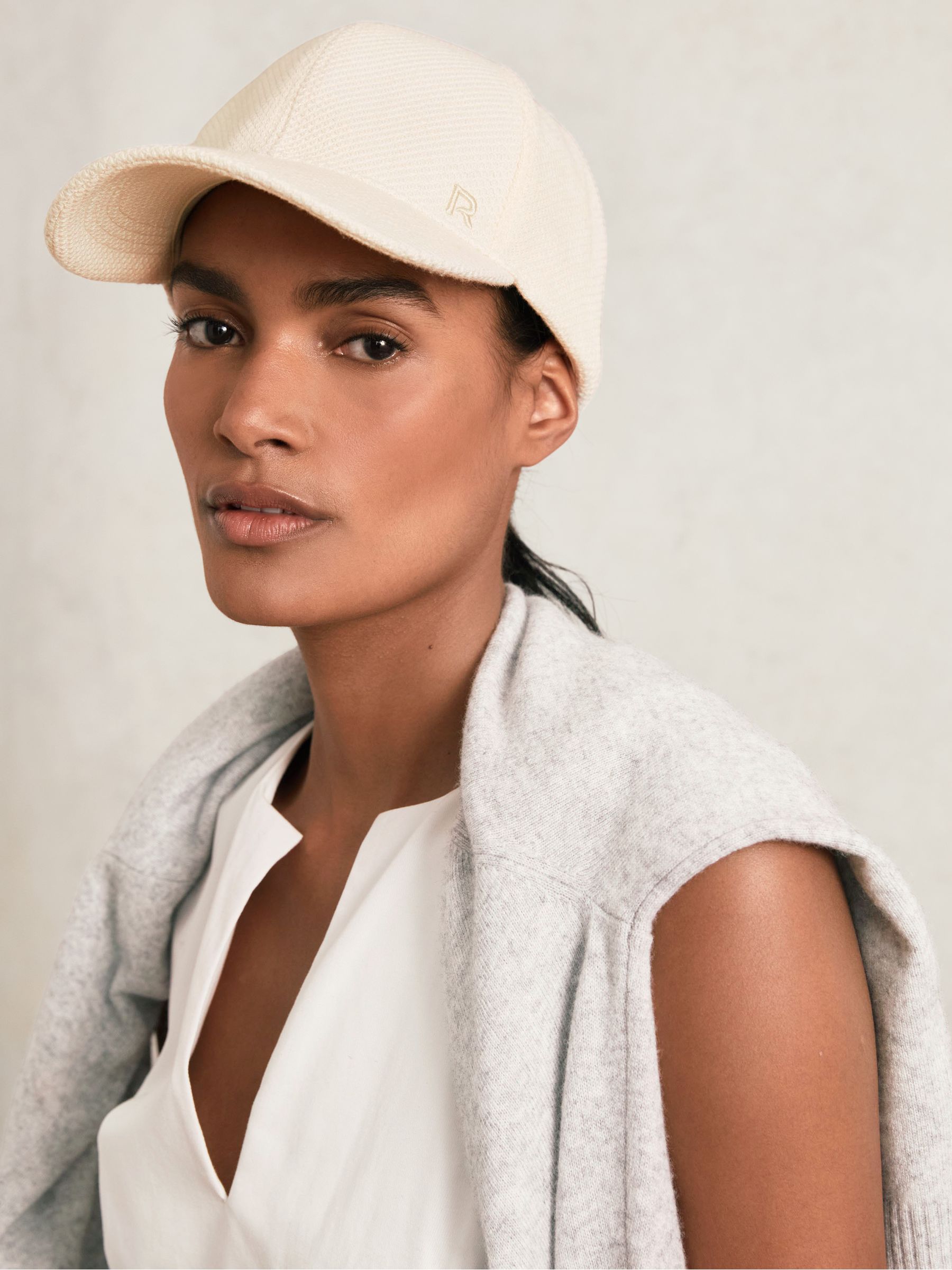 Waffle-Knit Baseball Cap in Neutral